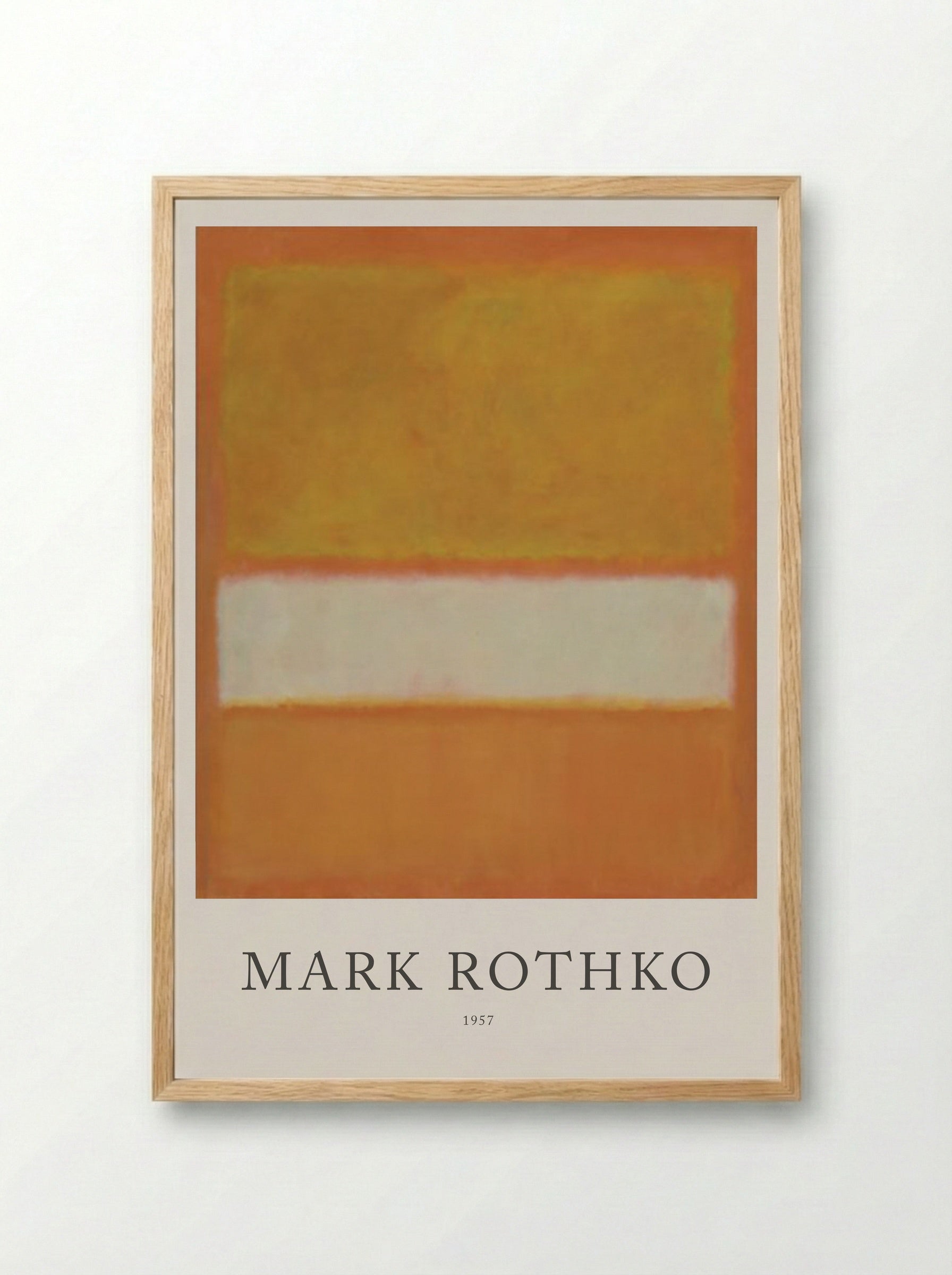 Untitled (Orange, White, and Orange) - Mark Rothko - Framed Print Wood