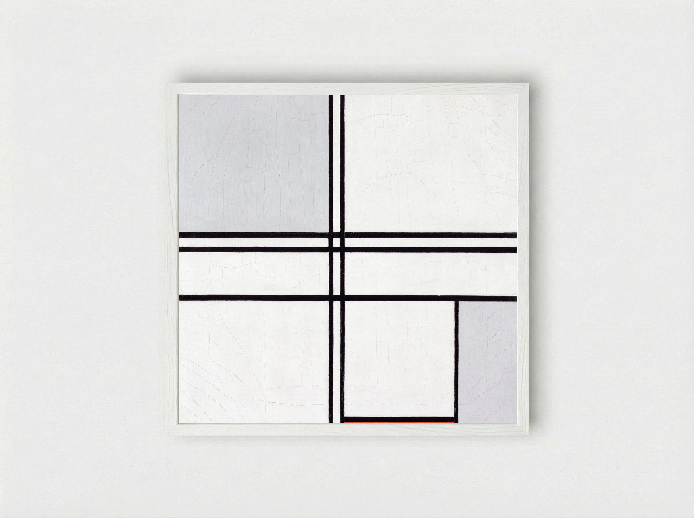 Composition No. 1, Grey-Red - Piet Mondrian - Framed Print White