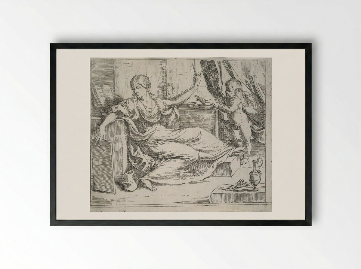 Allegory of Learning - Guido Reni - Framed Print Black