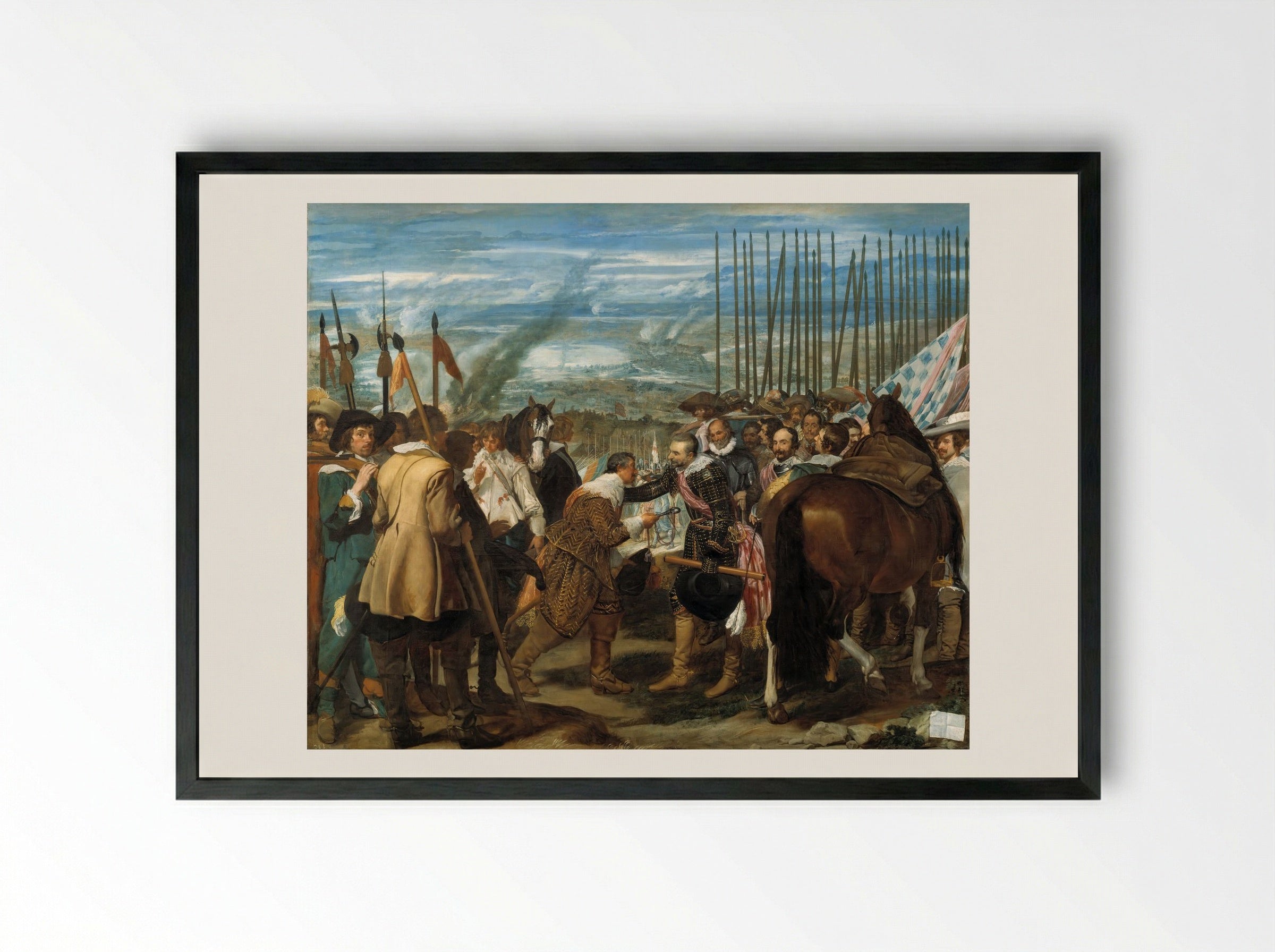 The Surrender of Breda - Diego Velázquez - Framed Print Black
