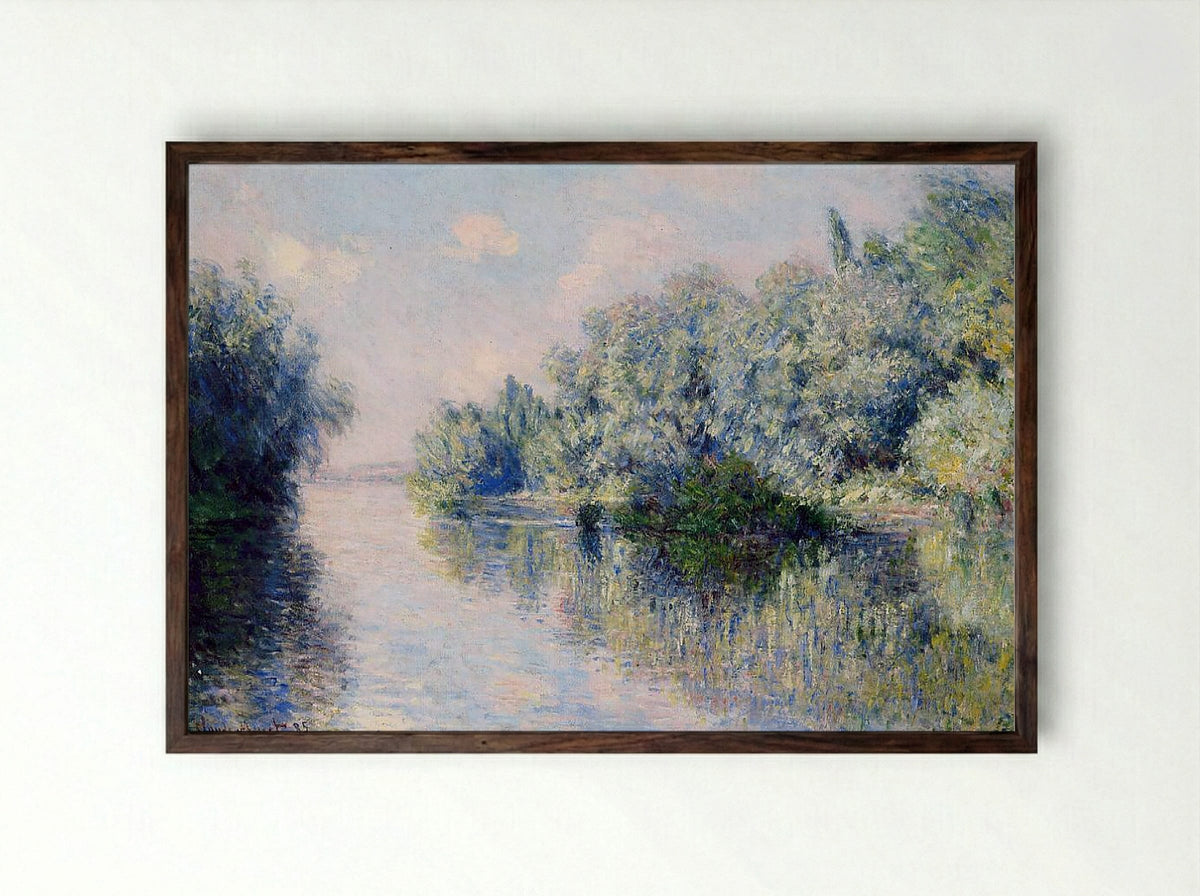 The Seine near Giverny - Claude Monet - Framed Print Dark Wood