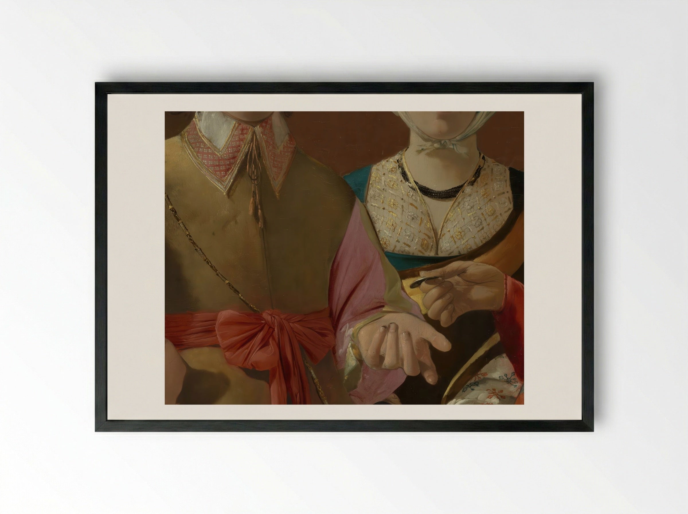 The Fortune Teller - Georges de La Tour - Framed Print Black