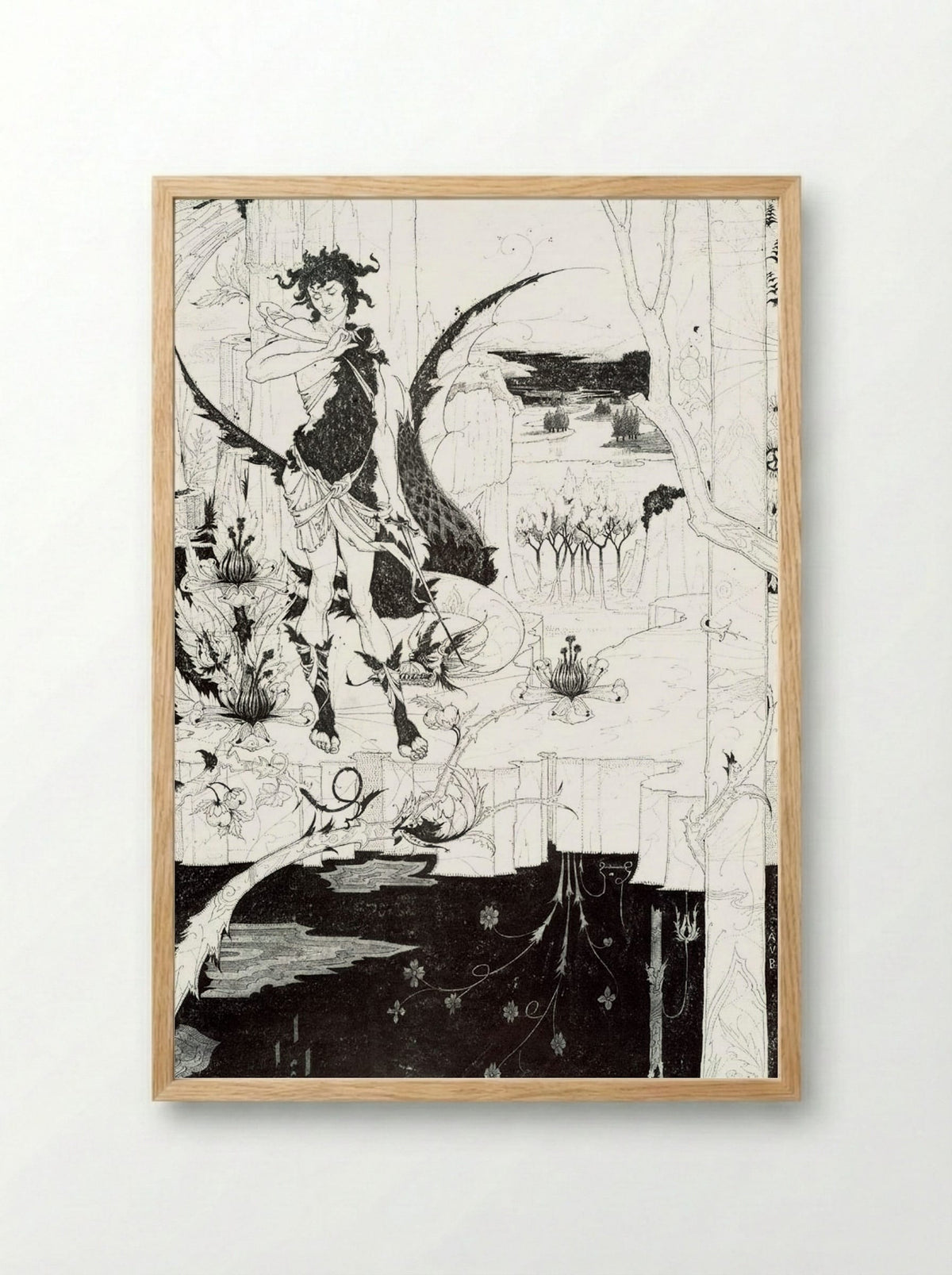 Illustration to _Siegfried_, Act II - Arthur Rackham - Framed Print Wood