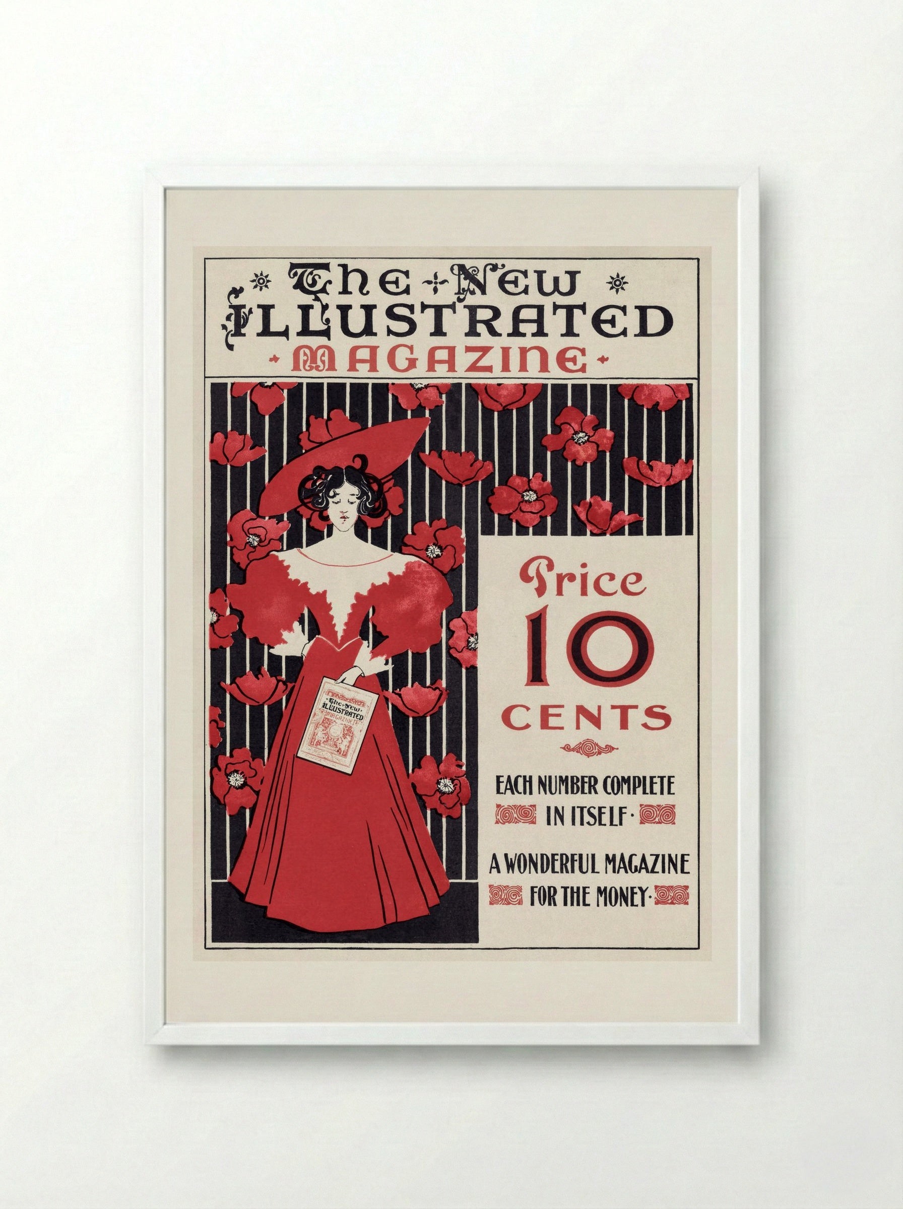 The New Illustrated Magazine (Cover Design) - Ethel Reed - Framed Print White