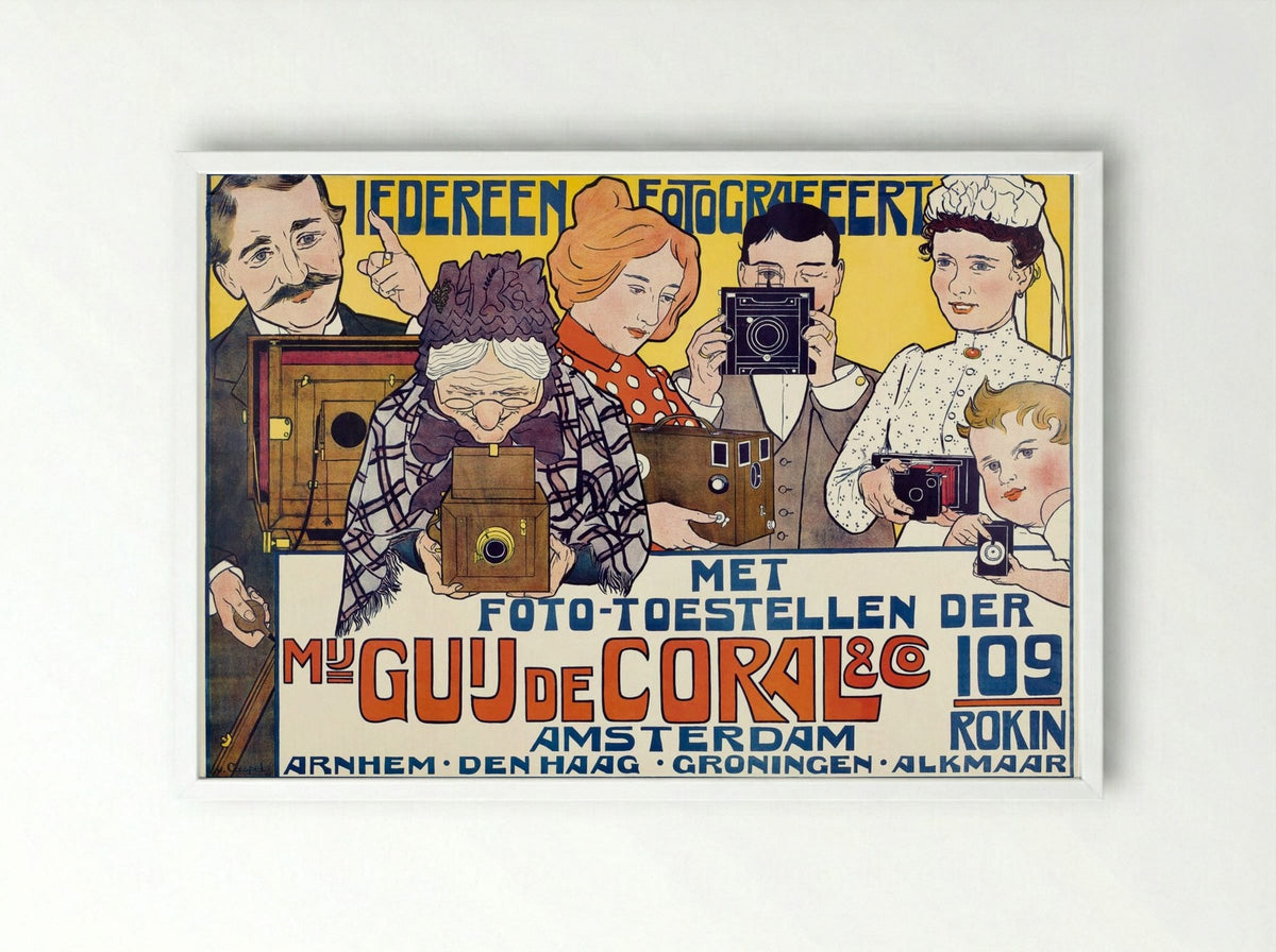 Iedereen Fotografeert (Everyone Photographs) - Johann Georg van Caspel - Framed Print White