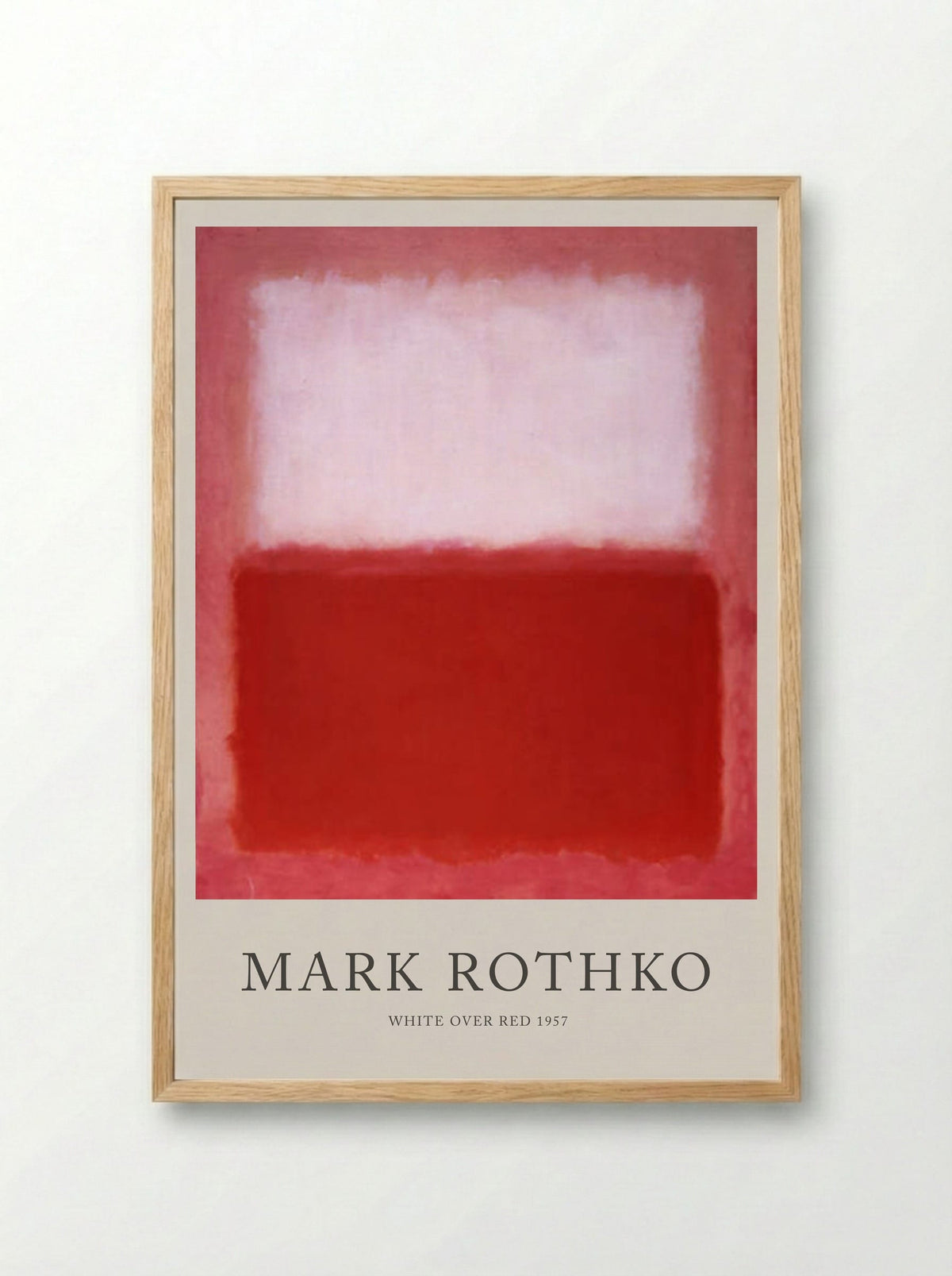 White Over Red - Mark Rothko - Framed Print Wood