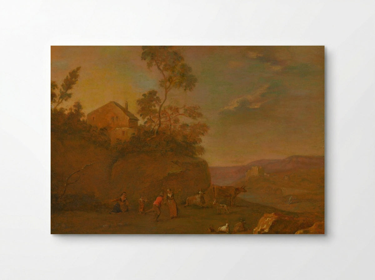 Early Evening: Landscape with Figures and Cattle - Thomas Gainsborough - Poster
