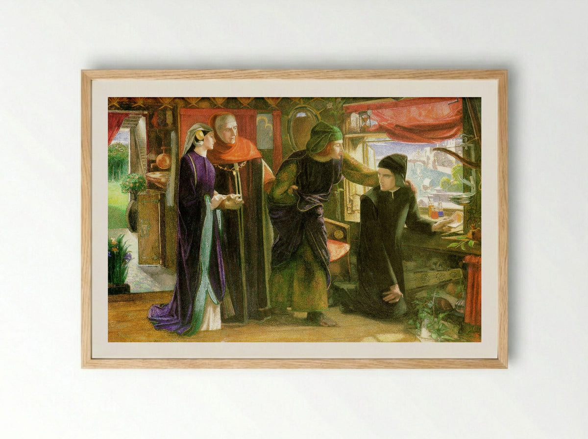 The First Anniversary of the Death of Beatrice - Dante Gabriel Rossetti - Framed Print Wood