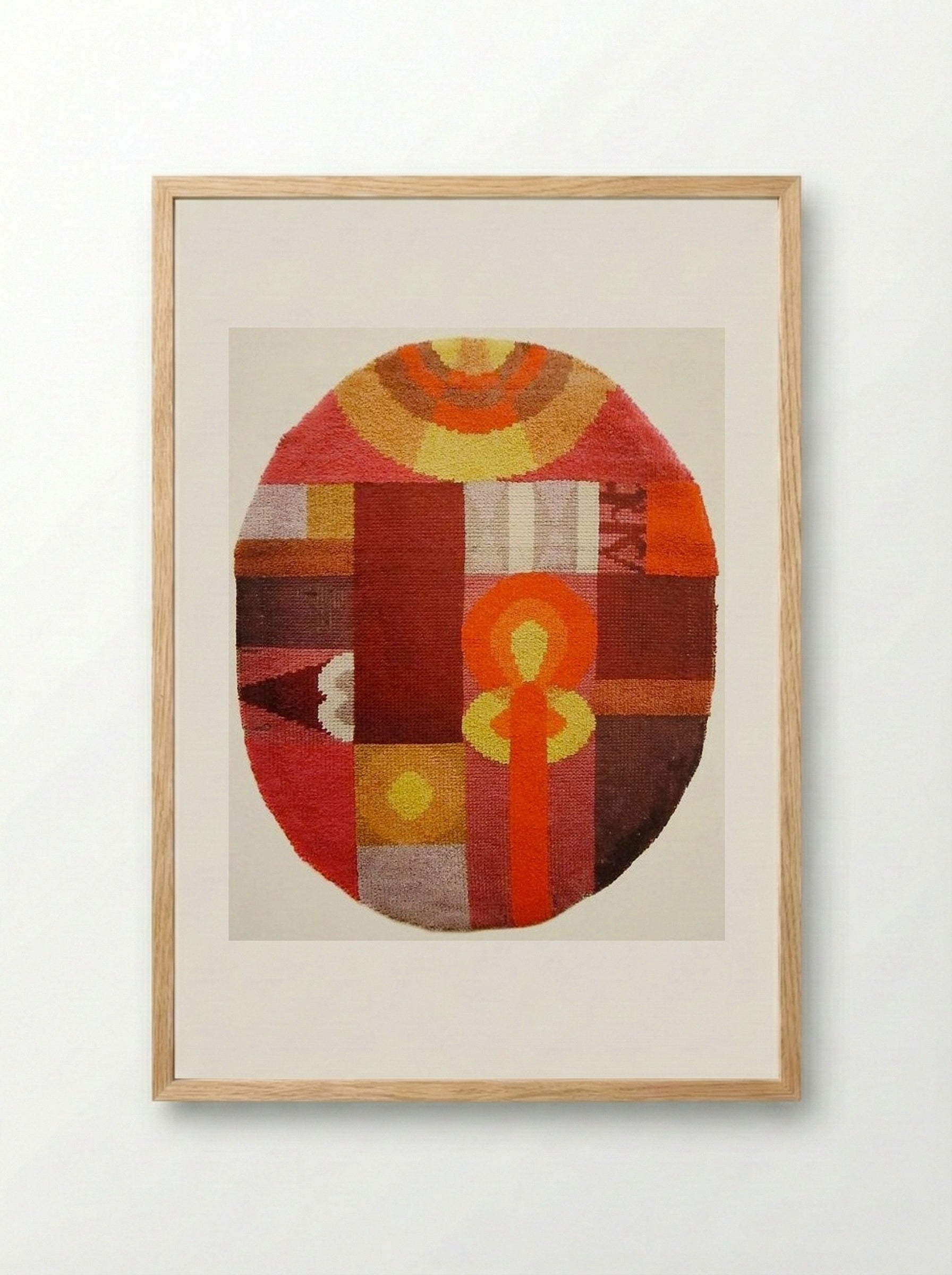 Oval Composition with Abstract Motifs - Sophie Taeuber-Arp - Framed Print Wood