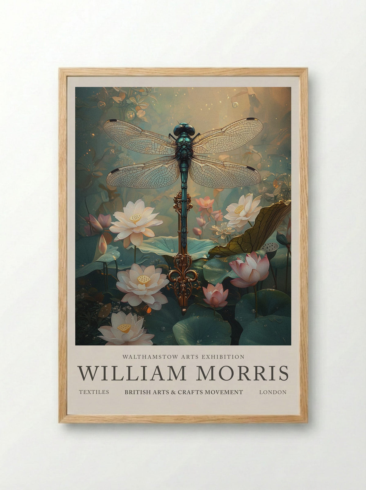 Dragonfly Dream - William Morris - Framed Print Wood