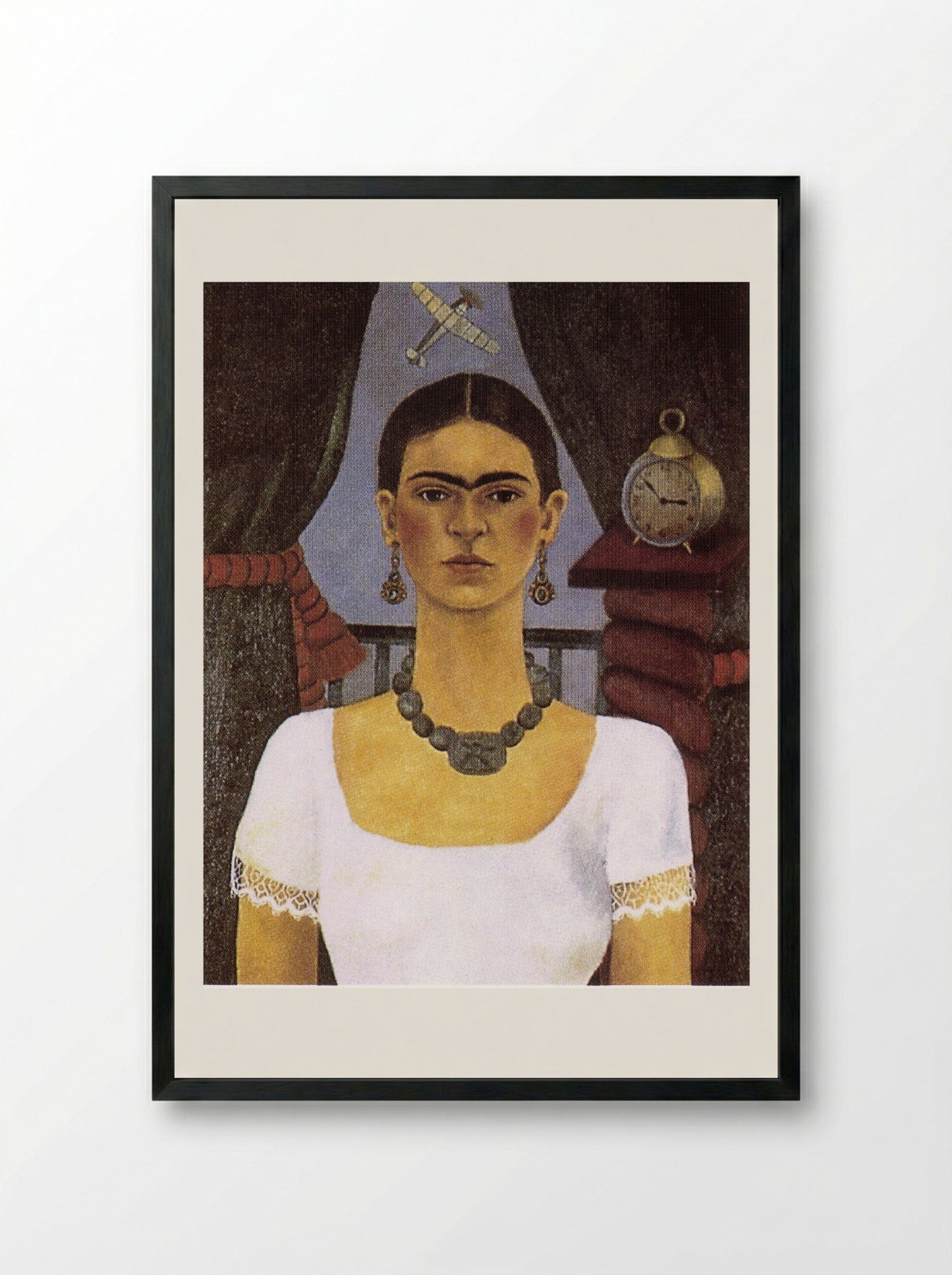 Time Flies - Frida Kahlo - Framed Print Black