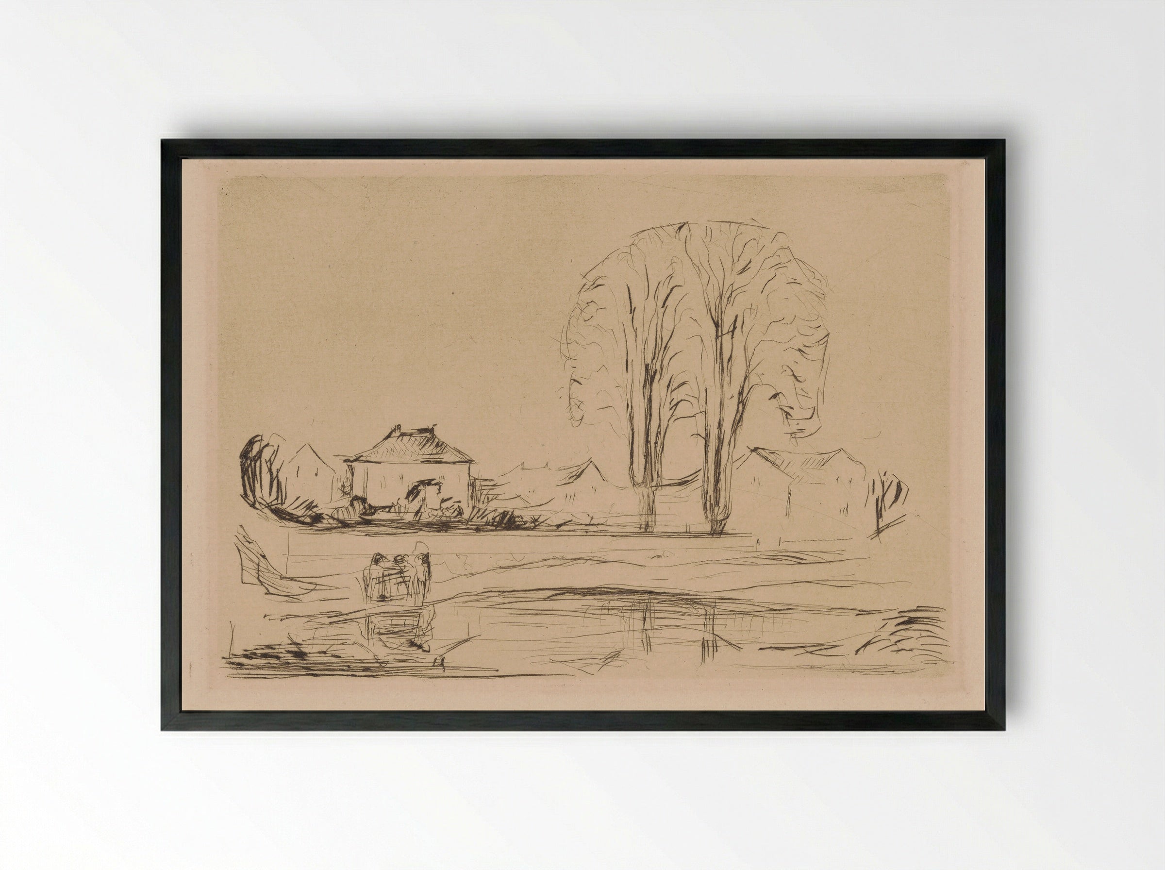 From Åsgårdstrand - Edvard Munch - Framed Print Black