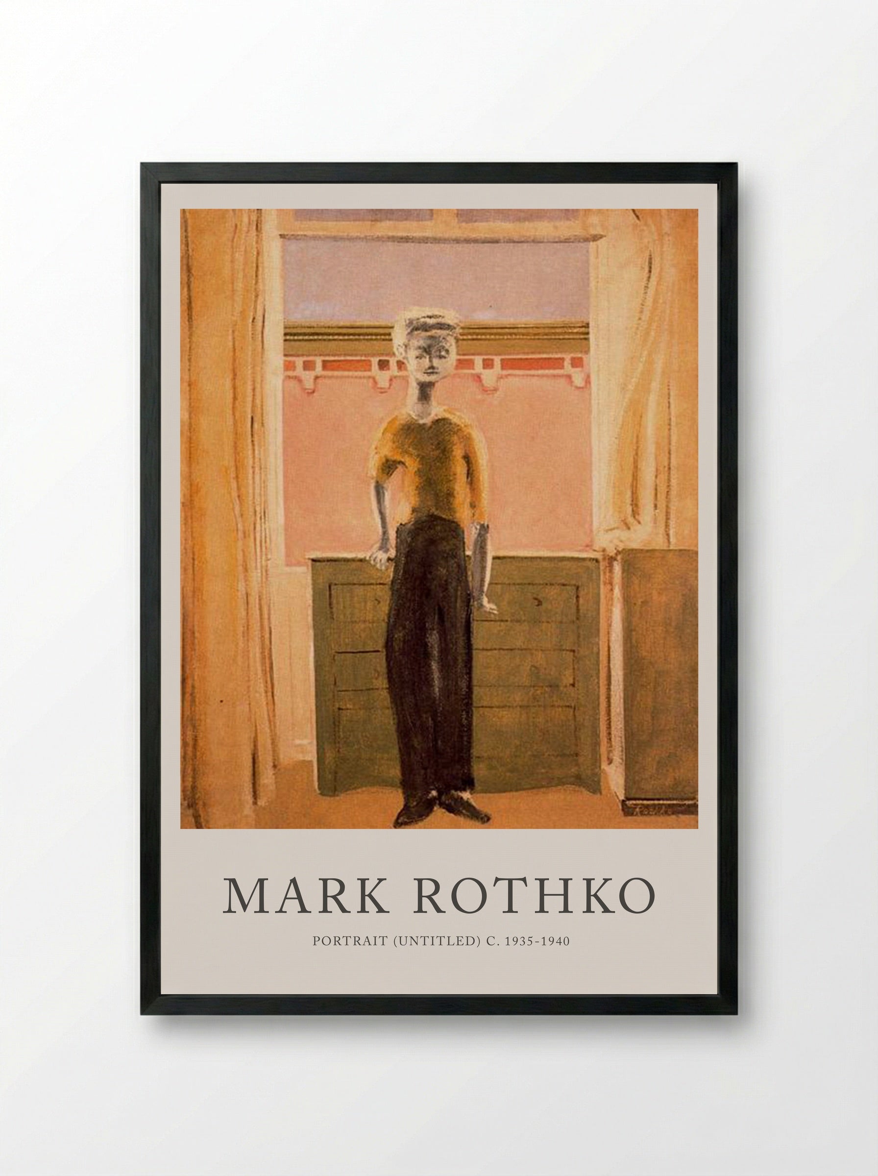 Untitled (Standing Figure by Window) - Mark Rothko - Framed Print Black