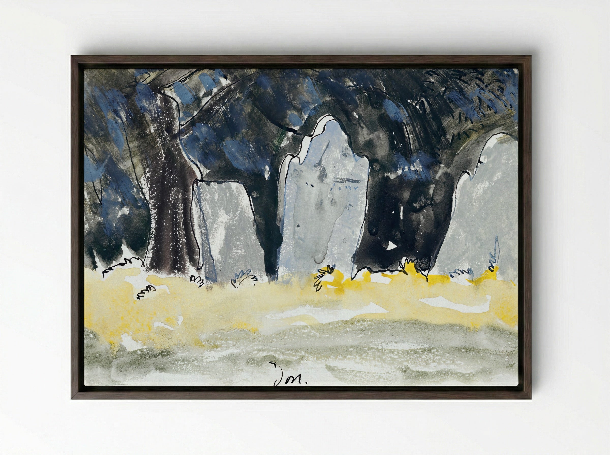 Old Tombstones - Arthur Dove - Framed Canvas Dark Wood
