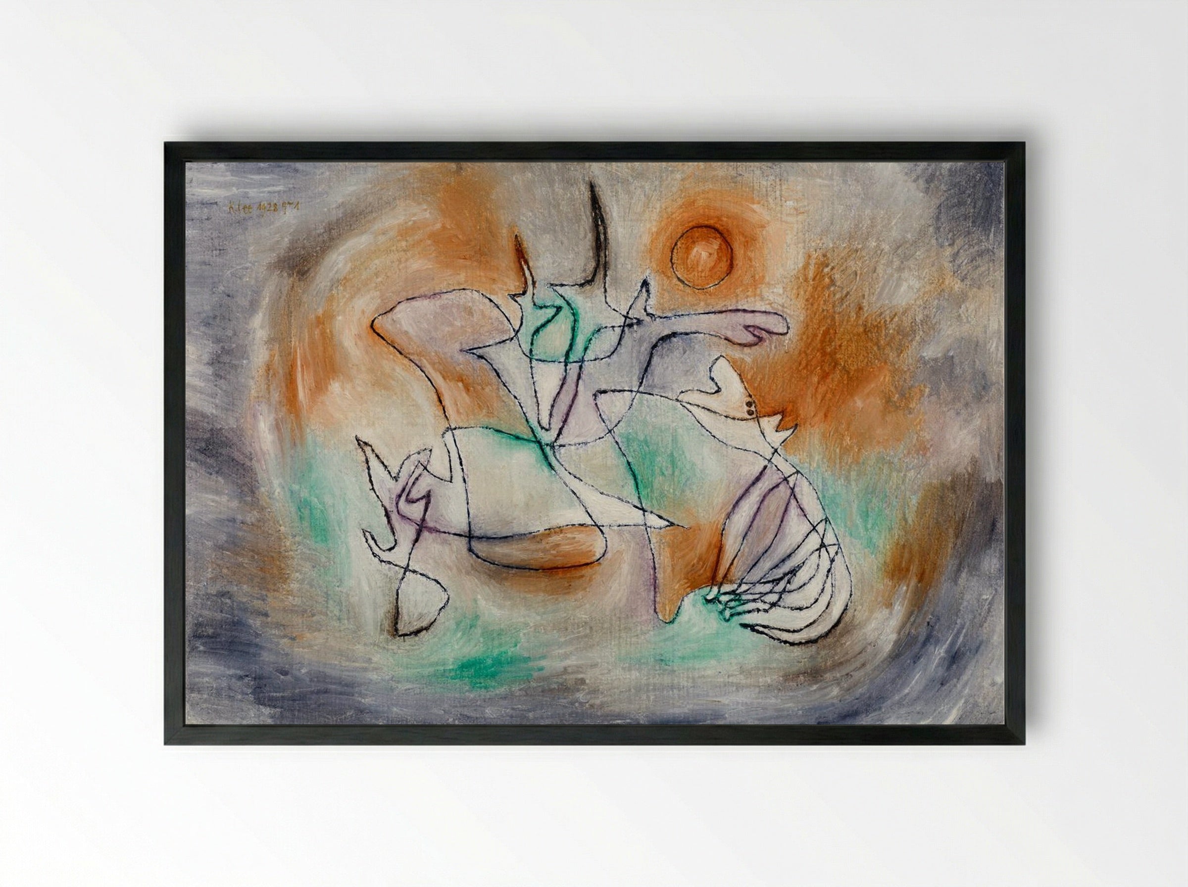 Howling Dog - Paul Klee - Framed Print Black
