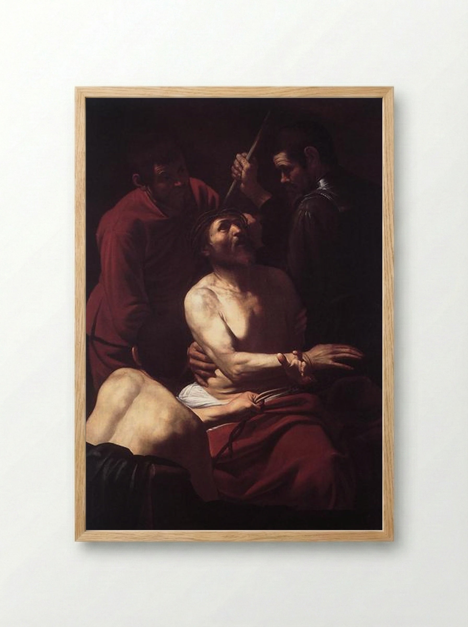 The Crowning with Thorns - Caravaggio - Framed Print Wood