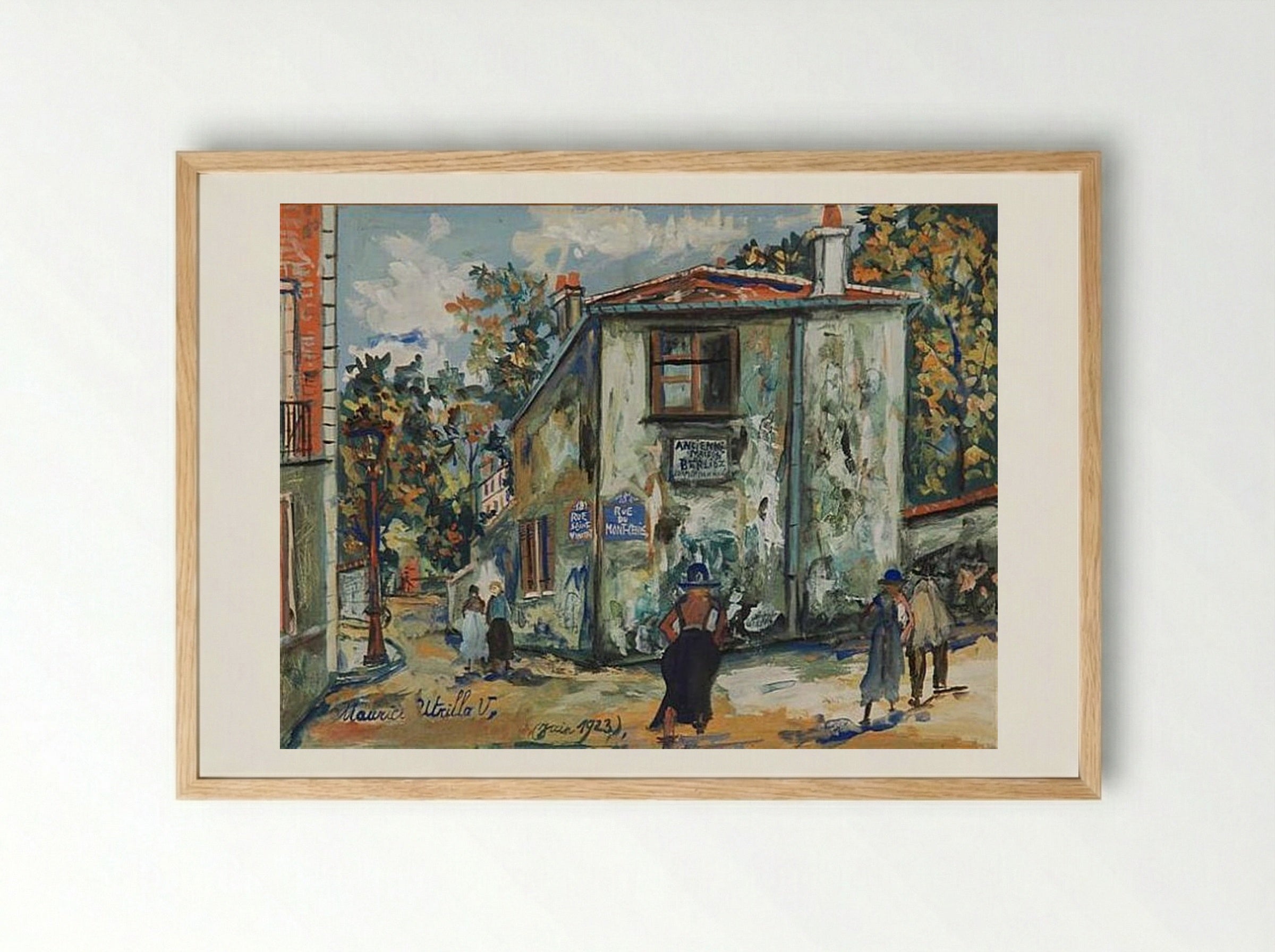 Rue du Mont-Cenis - Maurice Utrillo - Framed Print Wood