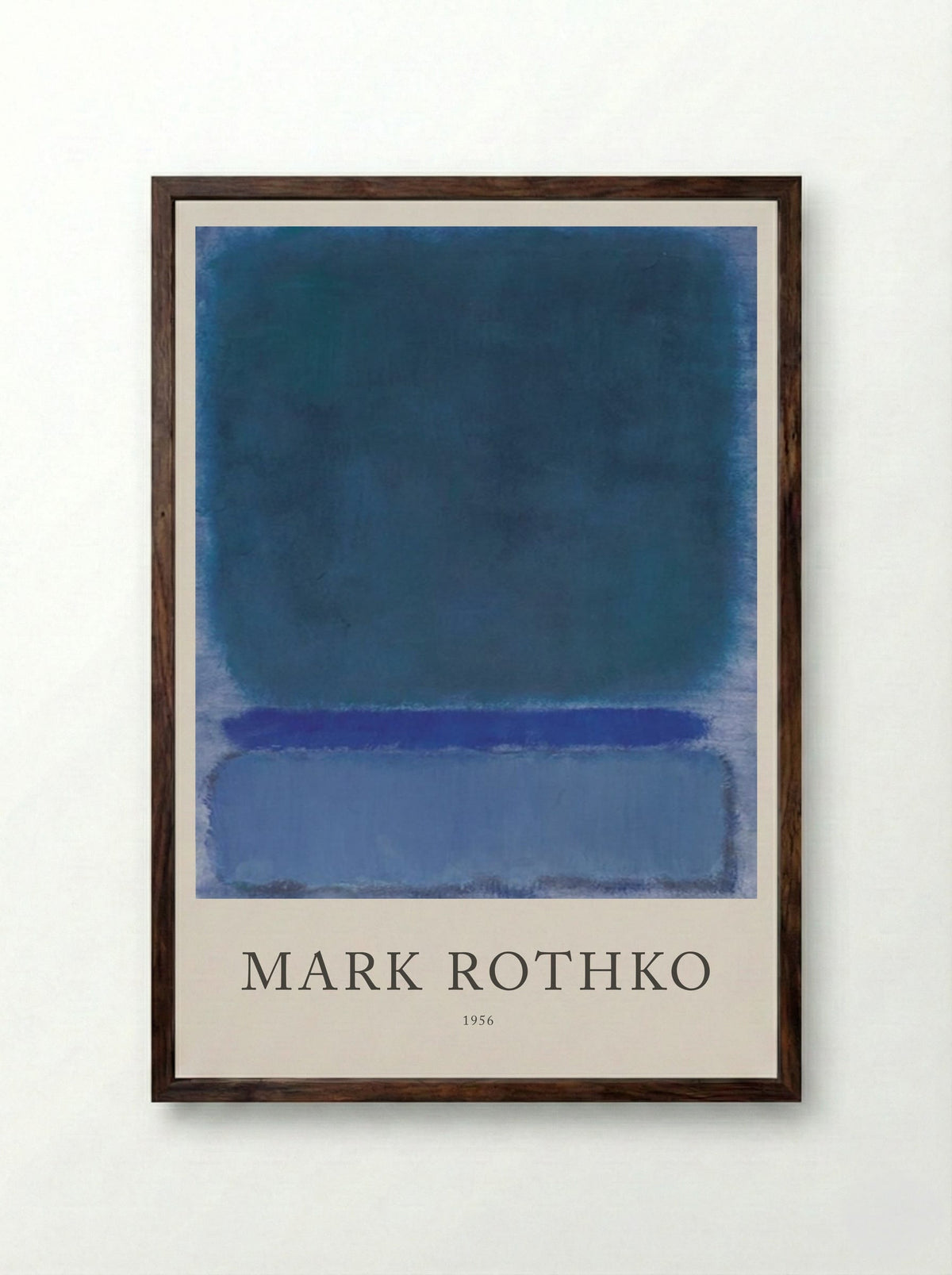 Untitled (Blue, Green and Blue) - Mark Rothko - Framed Print Dark Wood