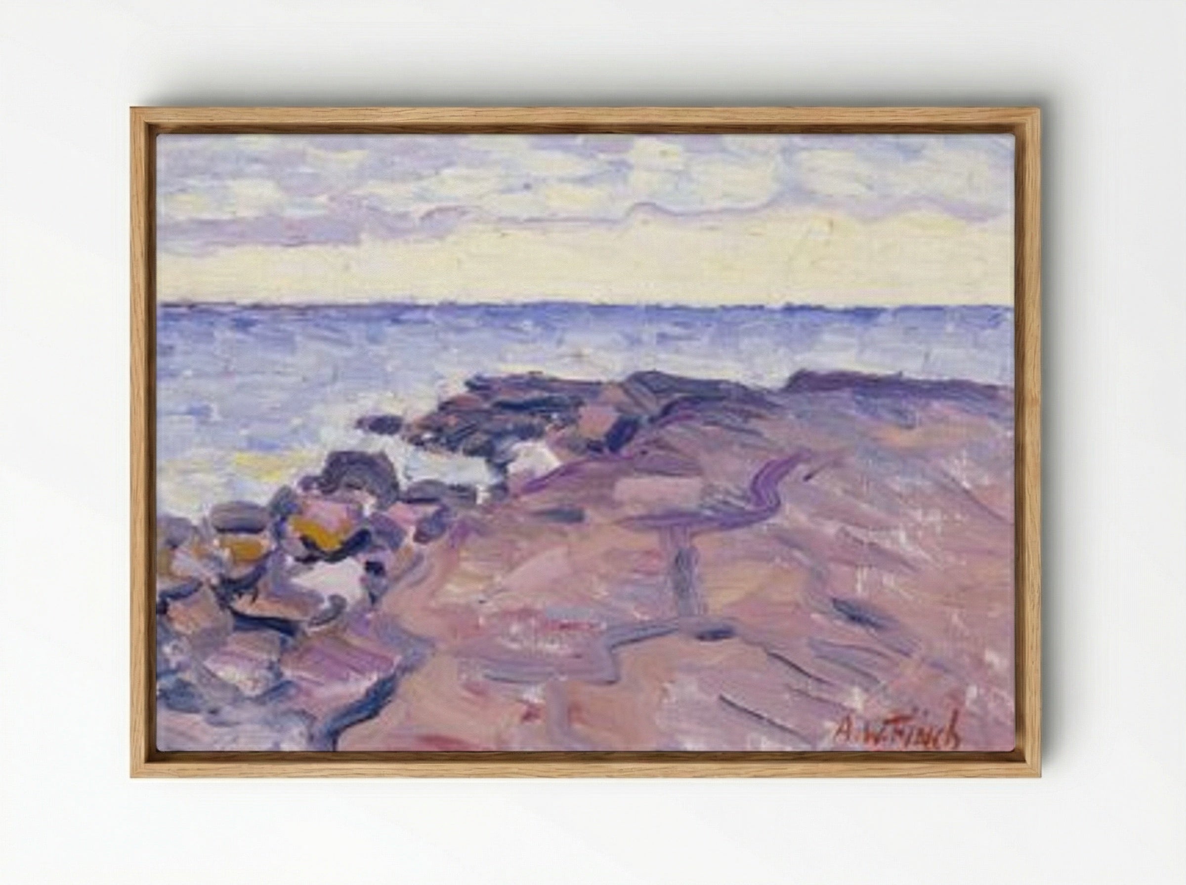 Rantakallioita (Rocky Shore) - Alfred William Finch - Framed Canvas Wood