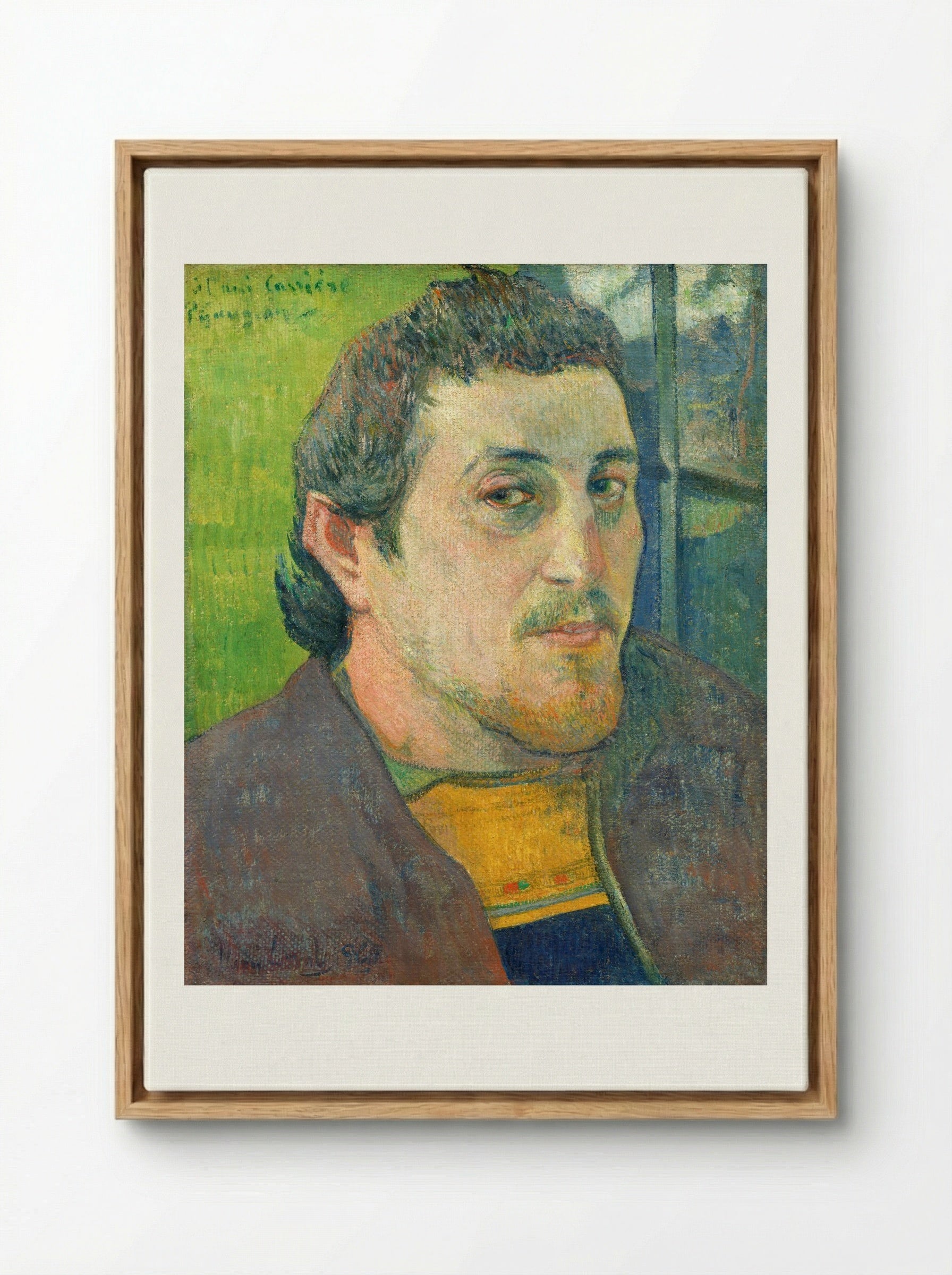 Self-Portrait Dedicated to Carrière - Paul Gauguin - Framed Canvas Wood