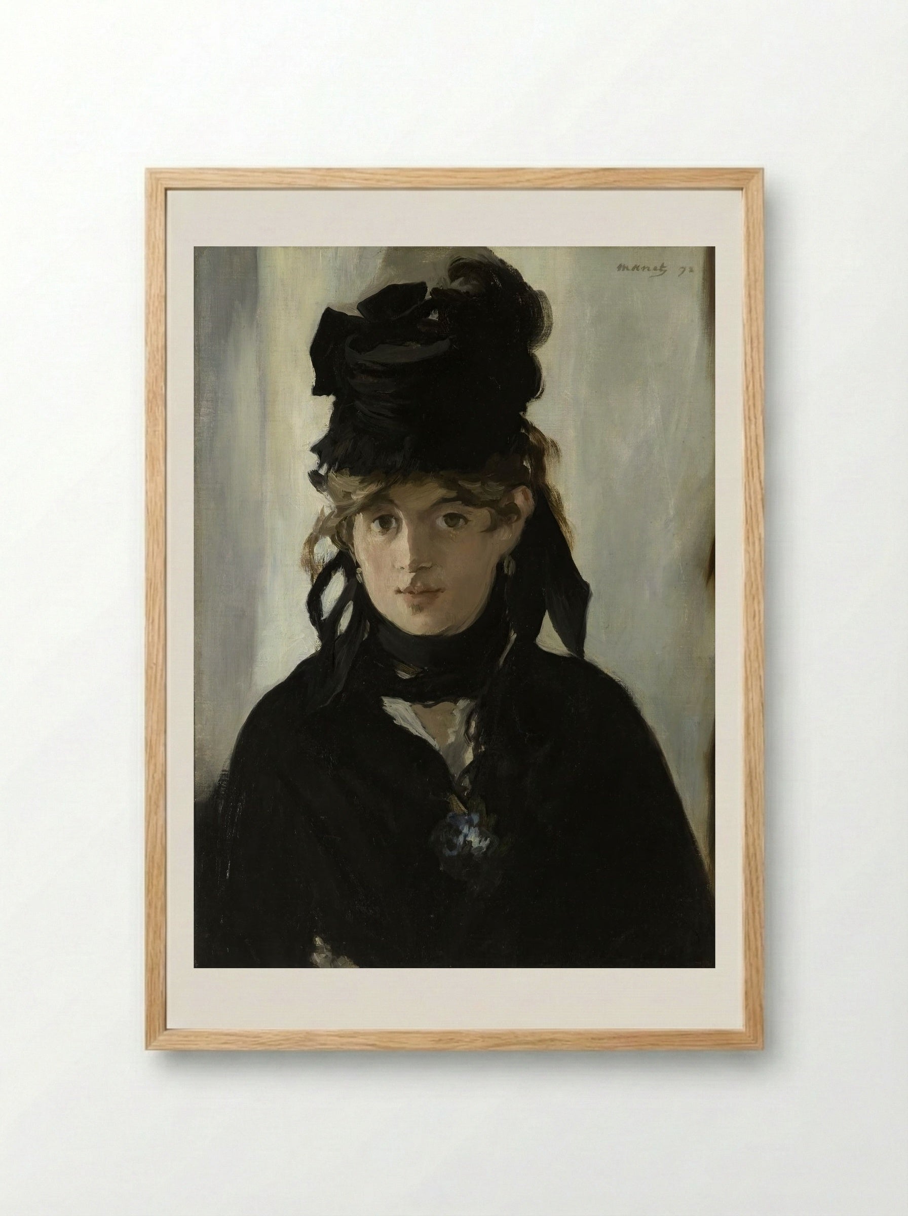 Berthe Morisot With a Bouquet of Violets - Édouard Manet - Framed Print Wood