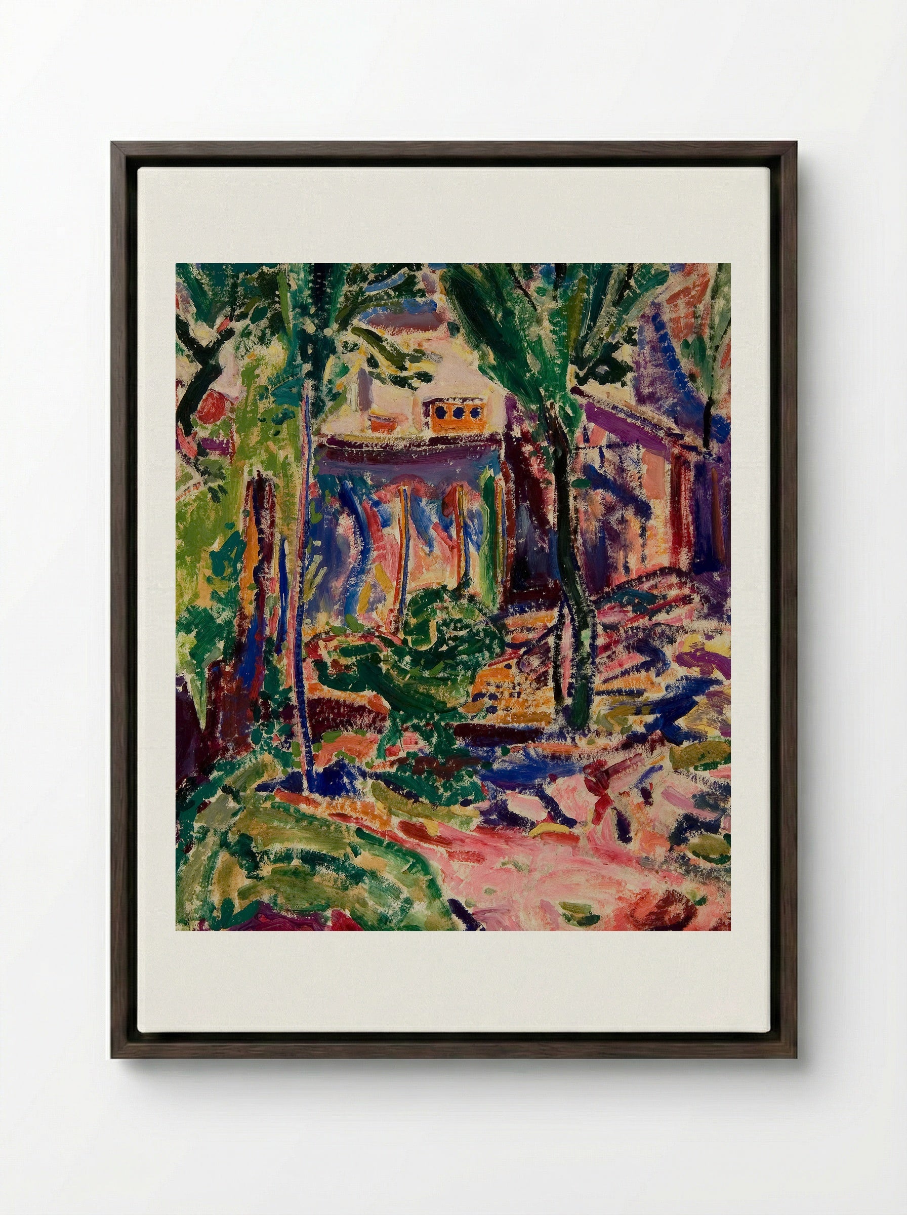 Landscape with House - Alfred Henry Maurer - Framed Canvas Dark Wood