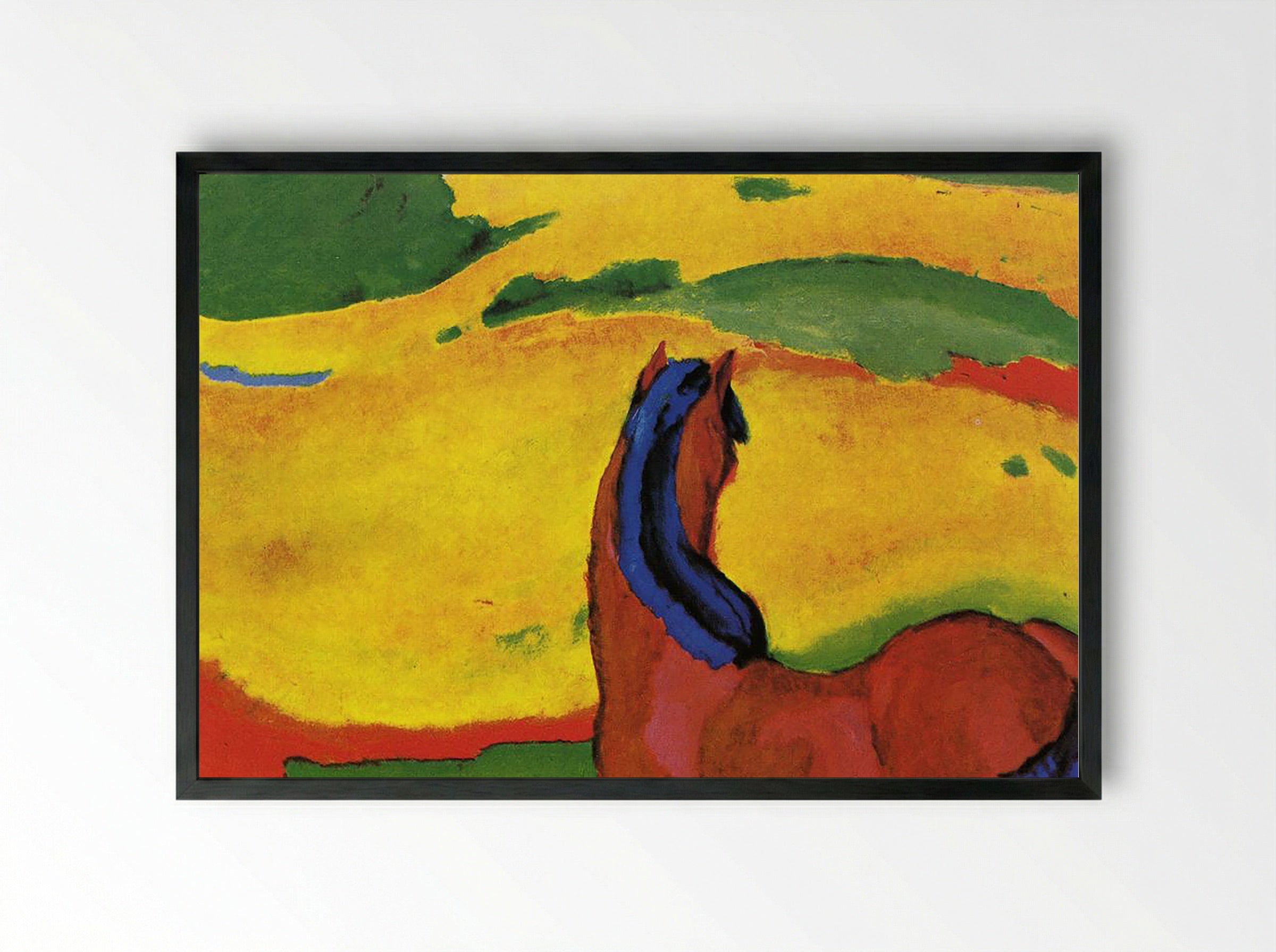 Horse in a Field - Franz Marc - Framed Print Black