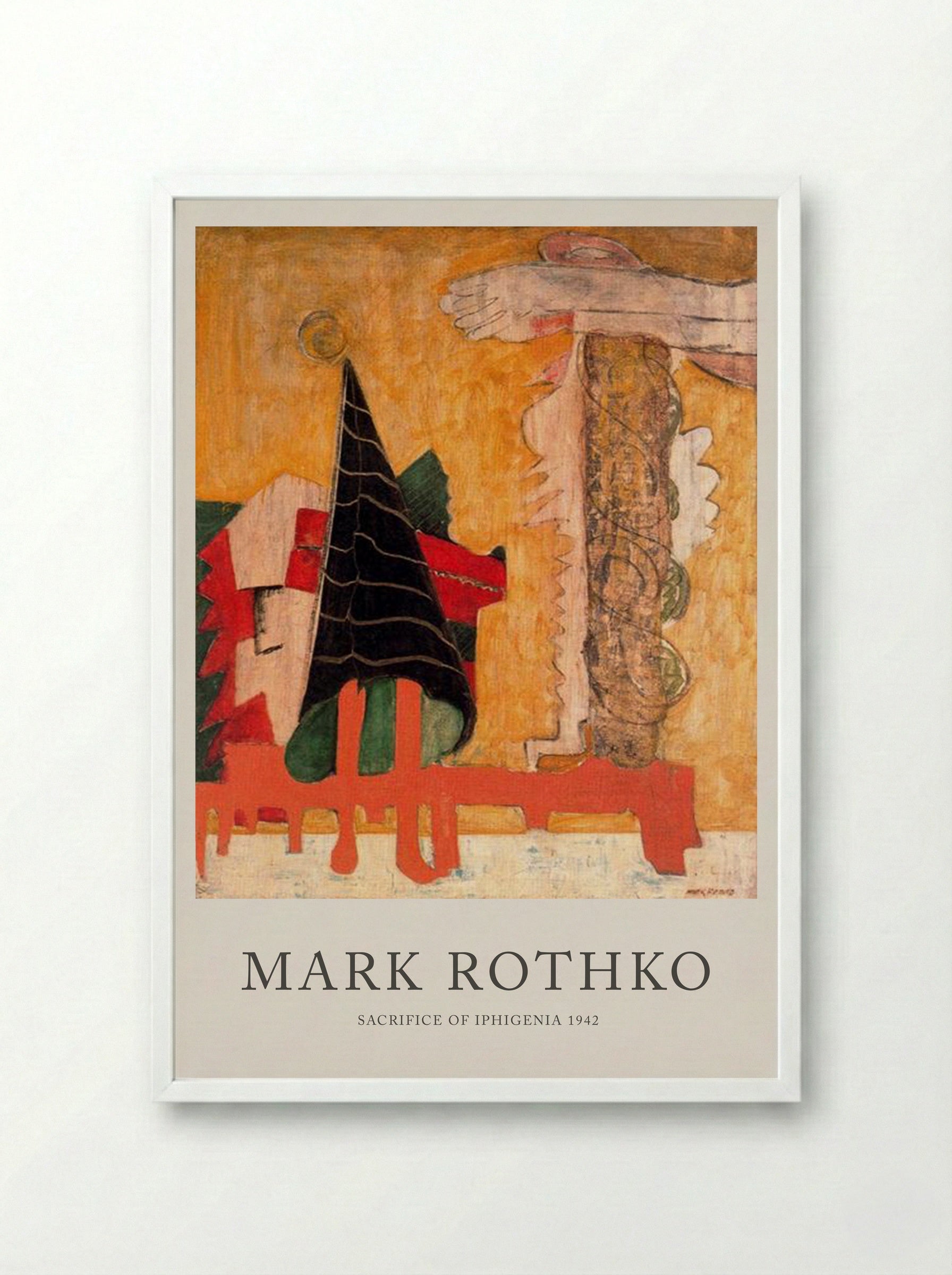 Sacrifice of Iphigenia - Mark Rothko - Framed Print White