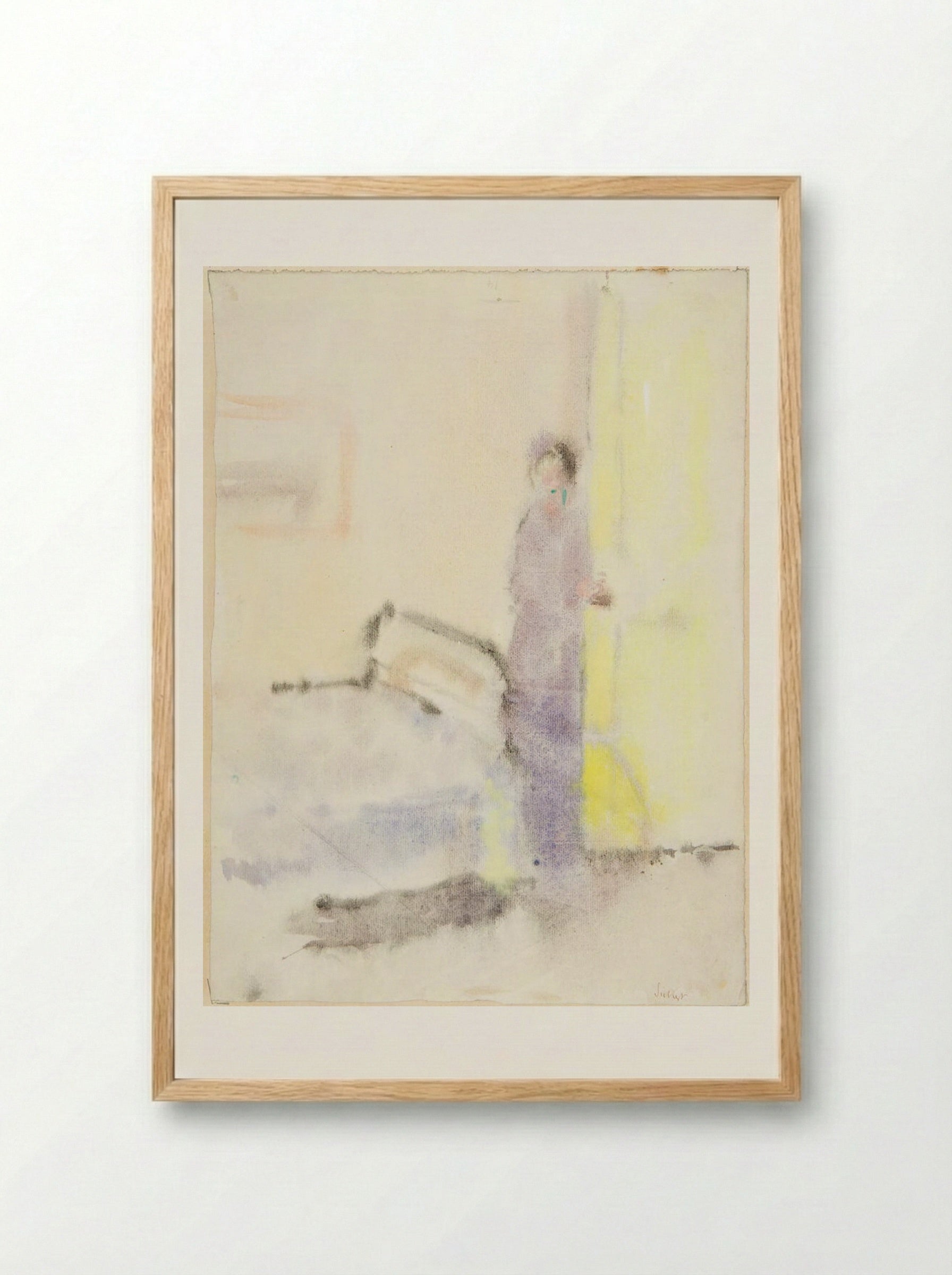 Girl by a Bed - Walter Sickert - Framed Print Wood