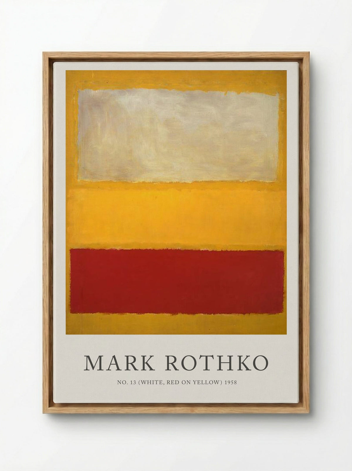 No. 13 (White, Red on Yellow) - Mark Rothko - Framed Canvas Wood