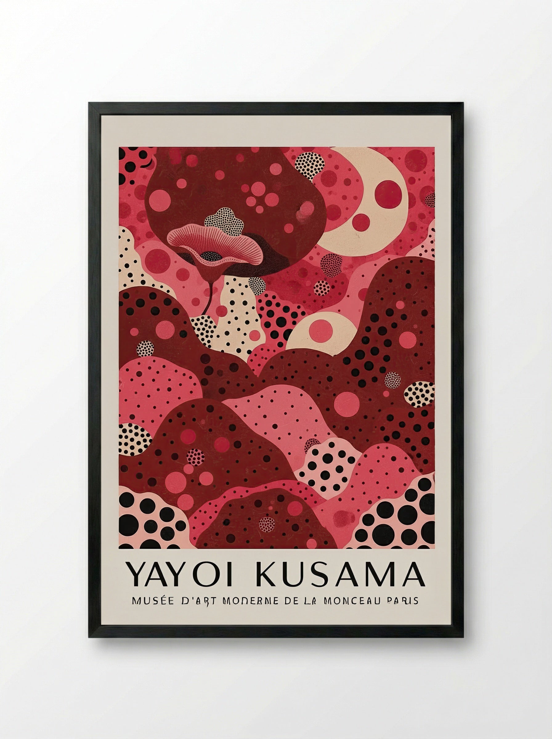 Polka Dot Dreamscape - Yayoi Kusama - Framed Print Black