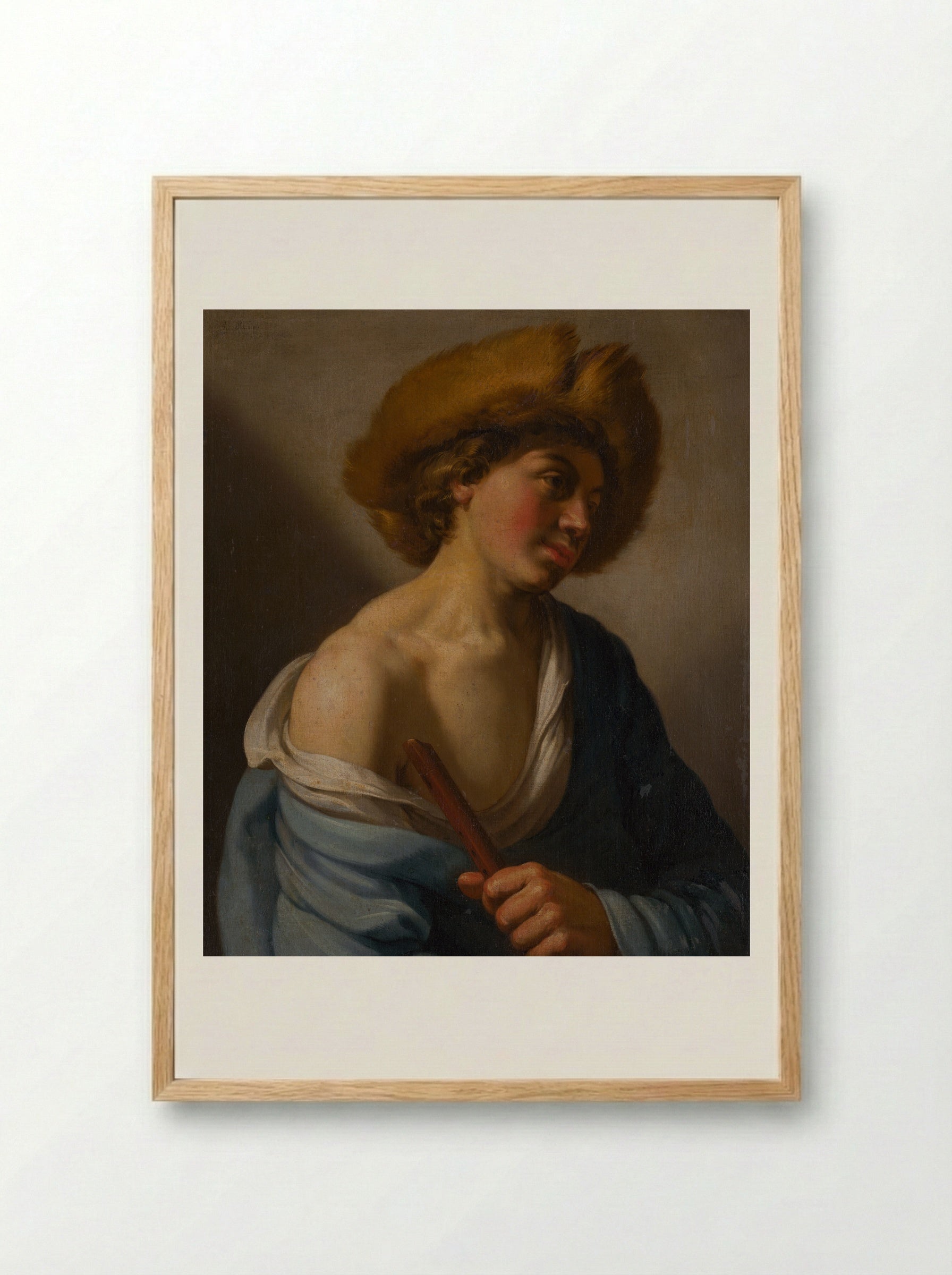 Shepherd with a Flute - Hendrick ter Brugghen - Framed Print Wood