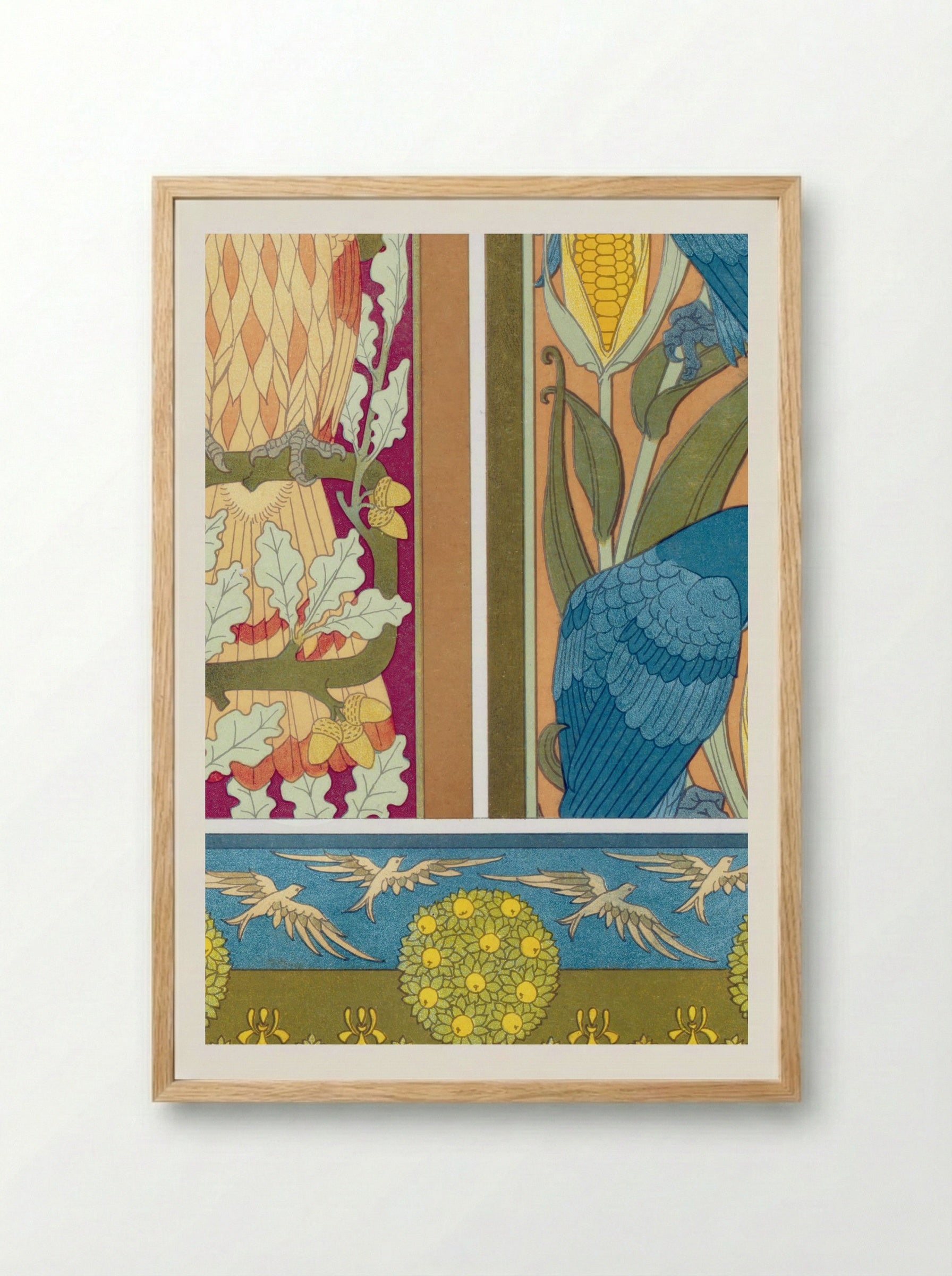 L'Animal dans la Décoration, Plate 12 (Eagle, Macaws, Fish and Birds) - Maurice Pillard Verneuil - Framed Print Wood