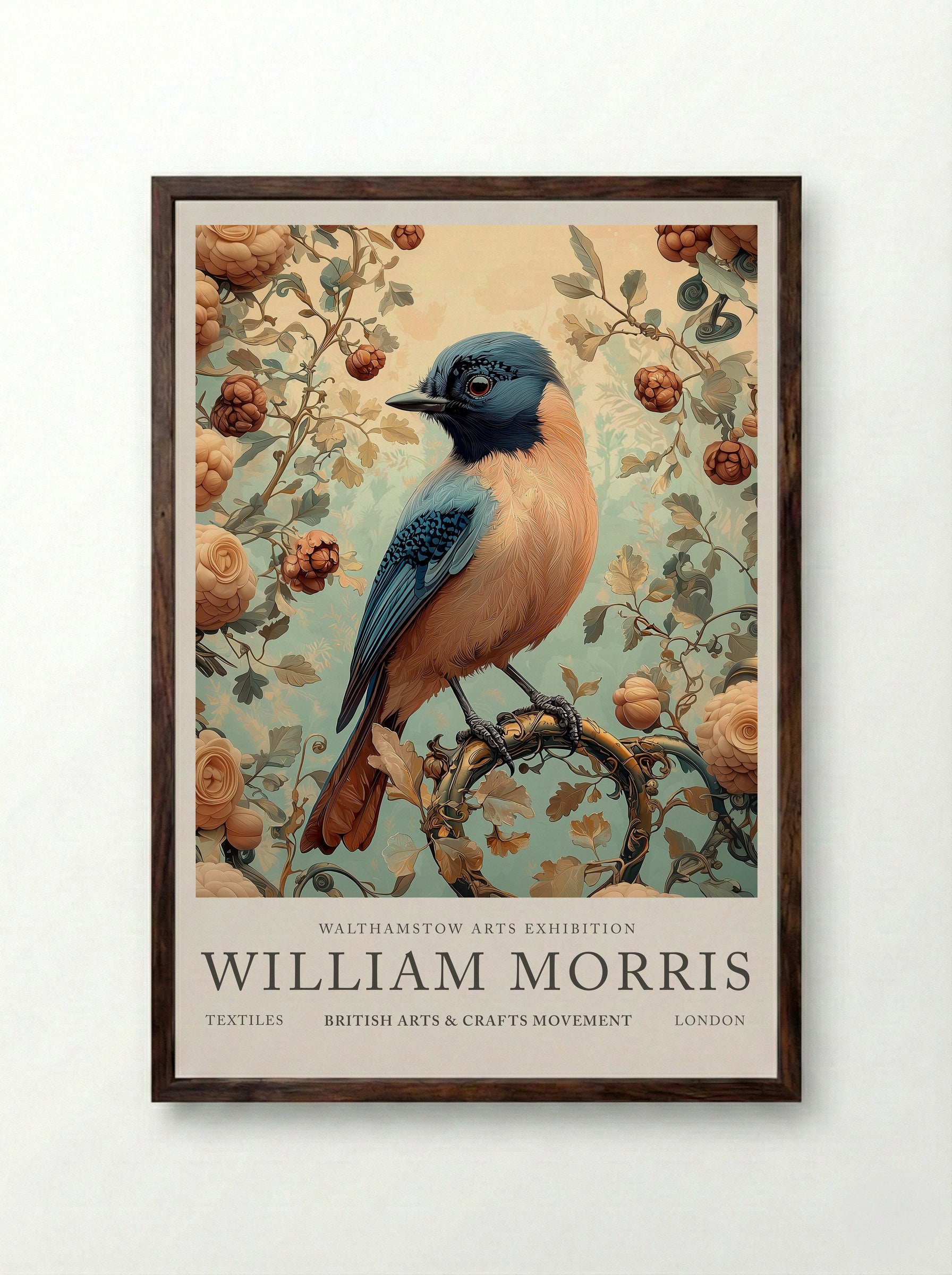 Jay Jubilee - William Morris - Framed Print Dark Wood