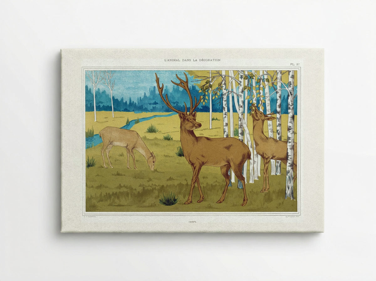 Cerfs (Deer in a Landscape) - Maurice Pillard Verneuil - Canvas