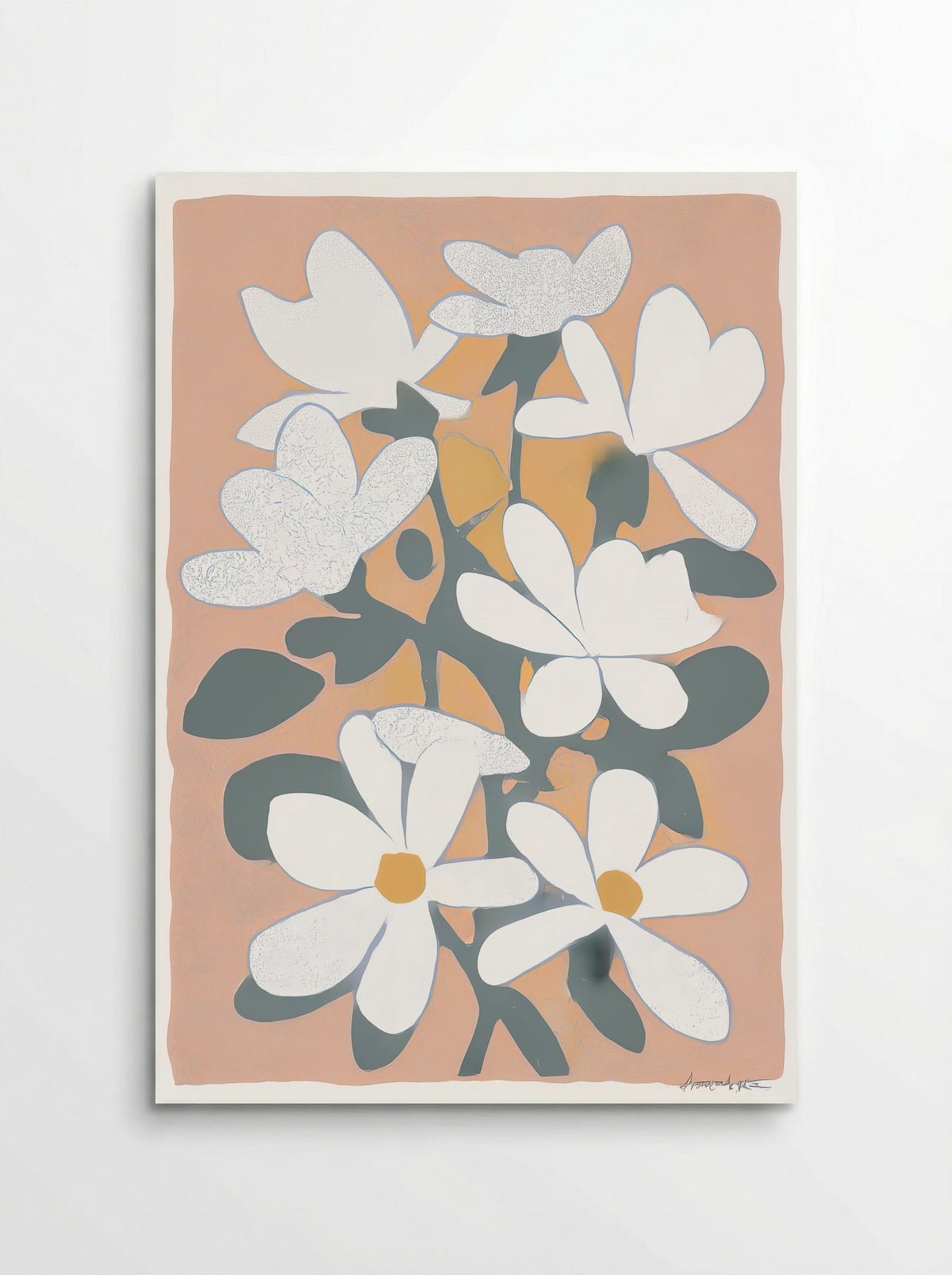 Magnolia Field Soft Bloom Floral Art Print - Poster