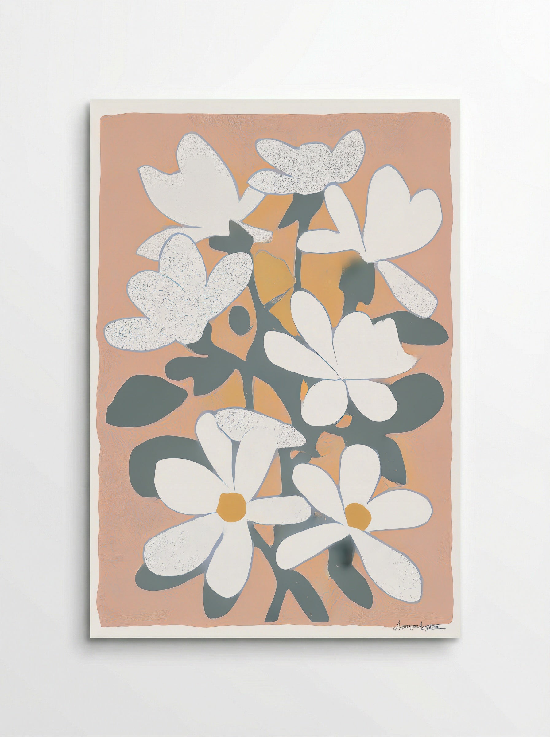 Magnolia Field Soft Bloom Floral Art Print - Poster