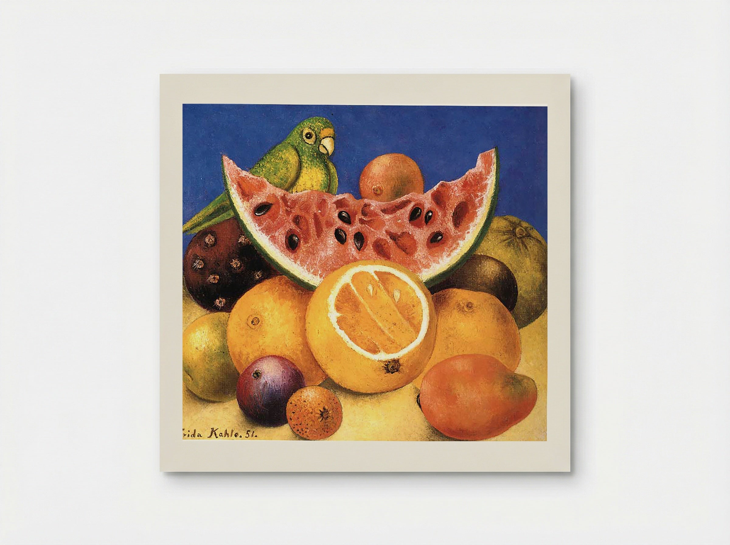 Still Life with Parrot and Fruit - Frida Kahlo - Poster