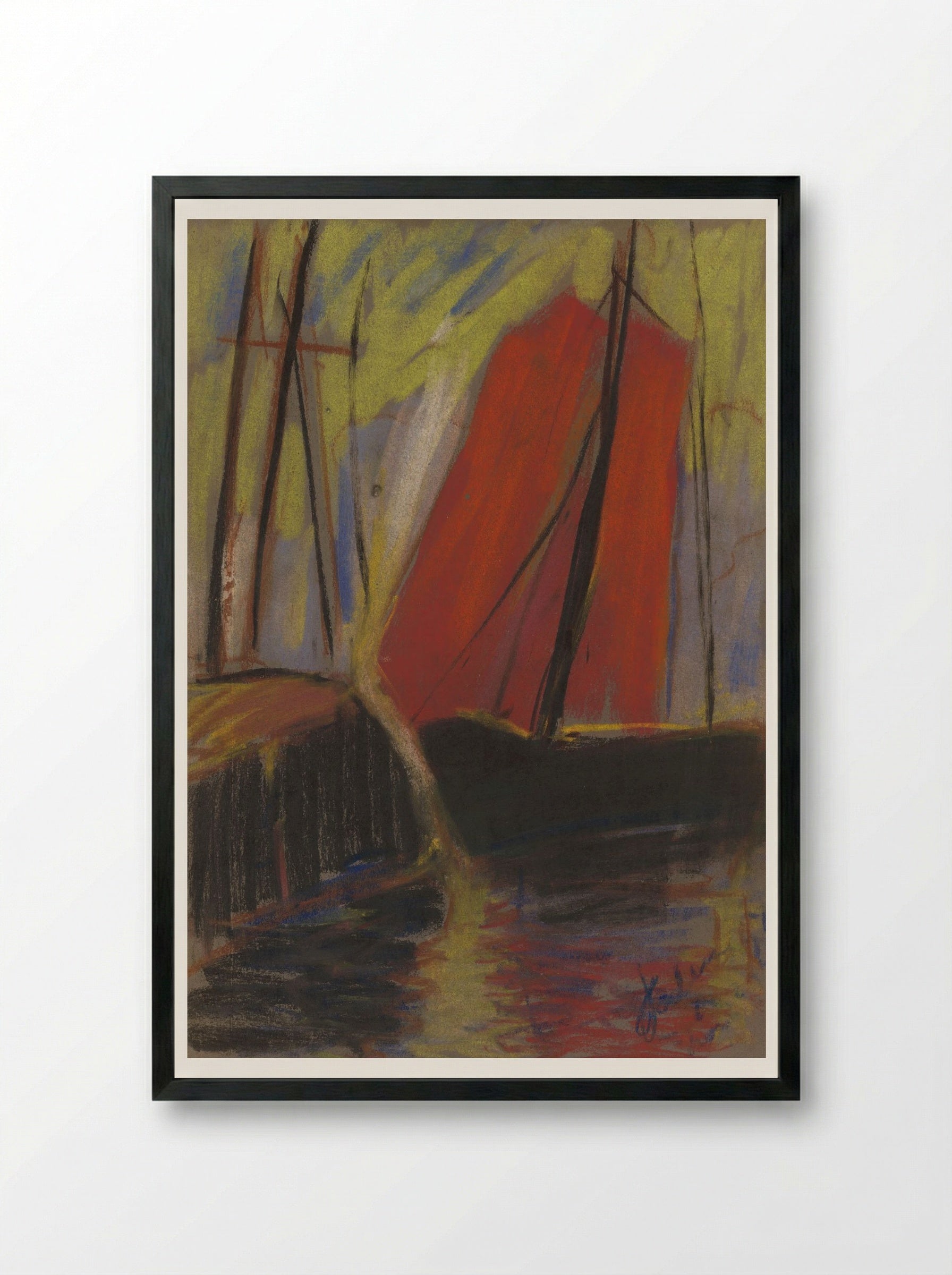 Red Yacht - Zolo Palugyay - Framed Print Black