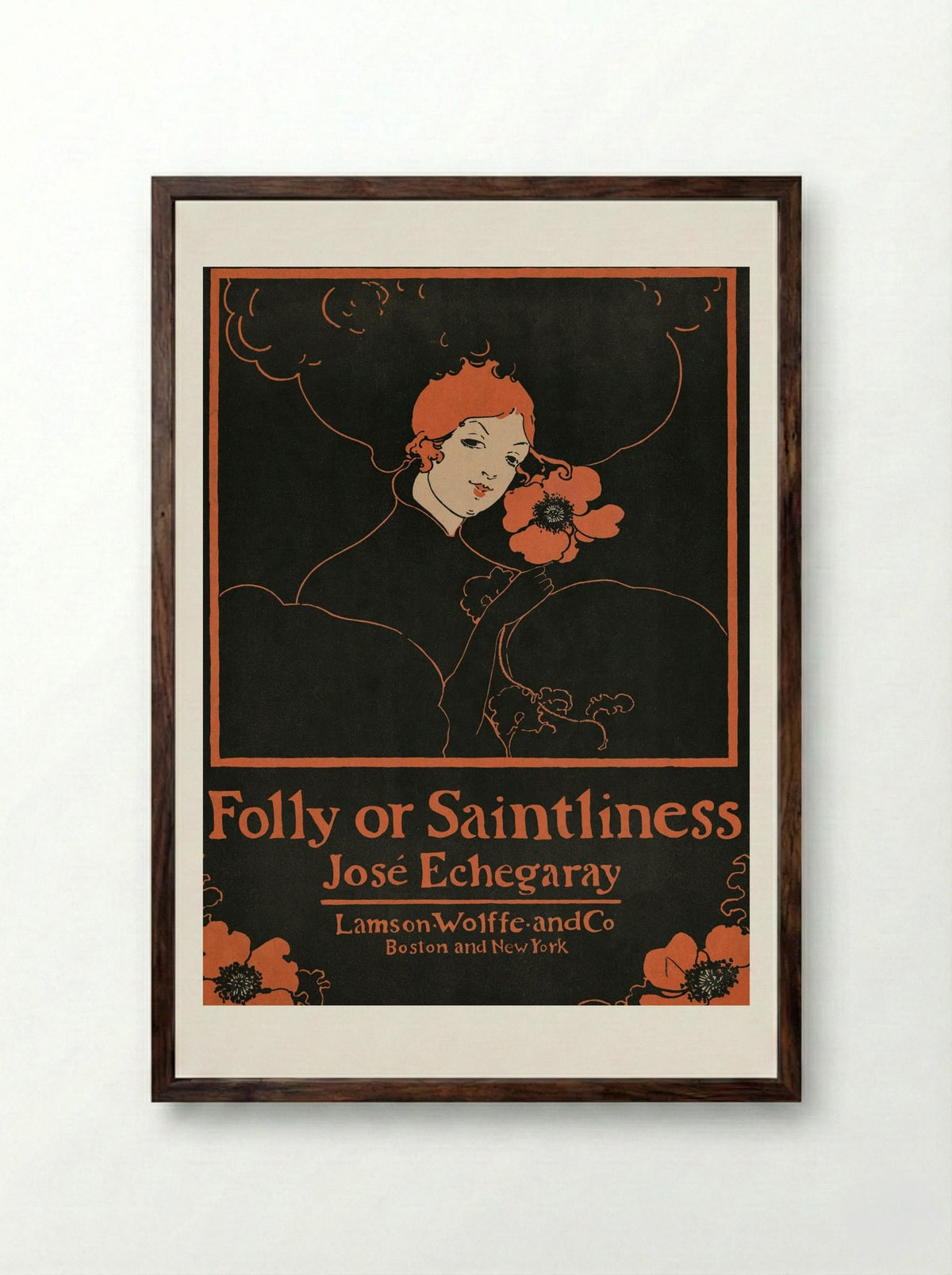Folly or Saintliness - Ethel Reed - Framed Print Dark Wood
