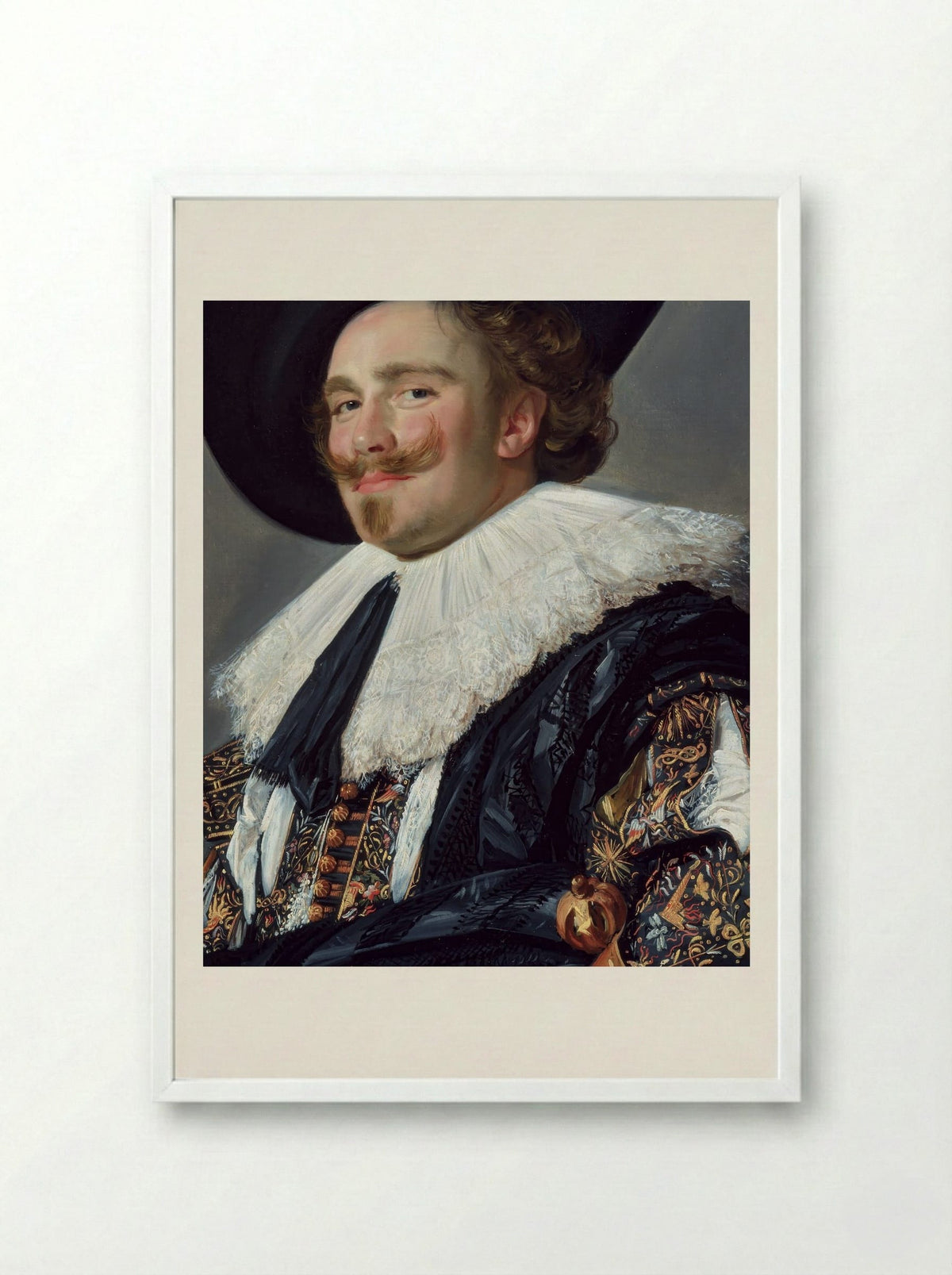 The Merry Cavalier - Frans Hals - Framed Print White