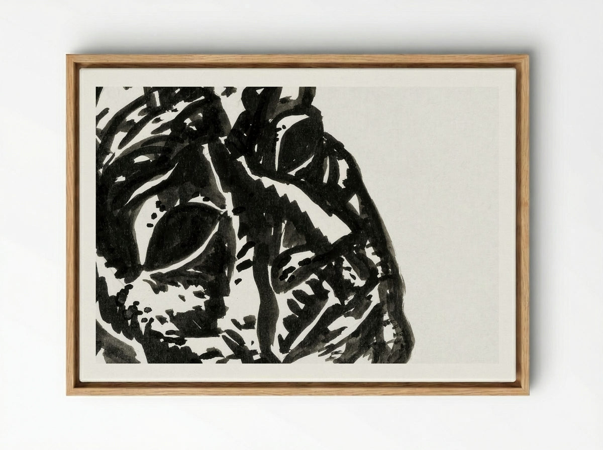 Head of a Man Looking Obliquely to the Top Right - Leo Gestel - Framed Canvas Wood