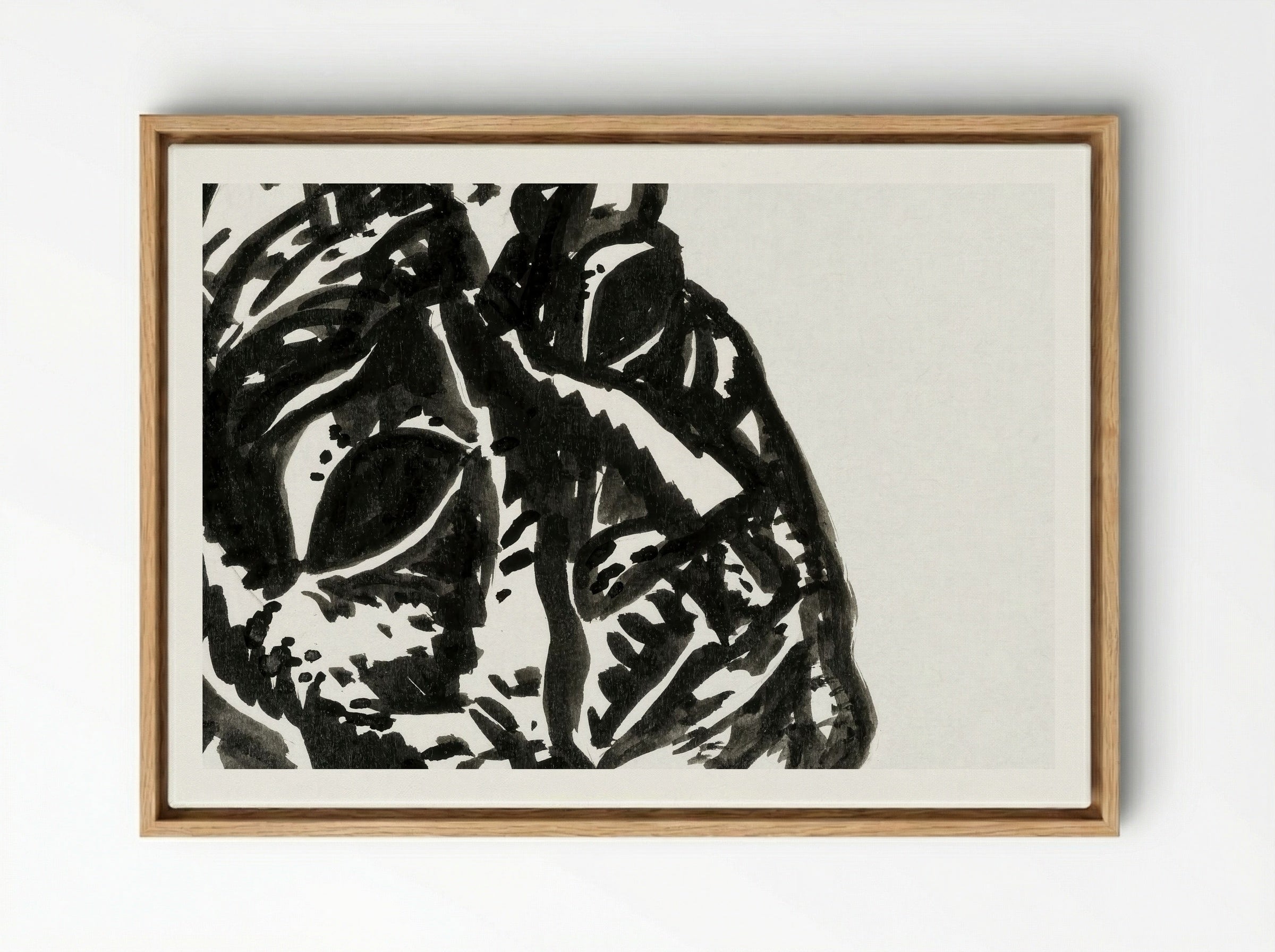 Head of a Man Looking Obliquely to the Top Right - Leo Gestel - Framed Canvas Wood