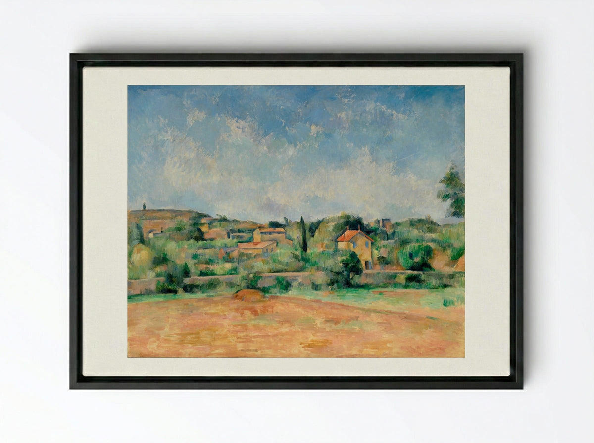 The Bellevue Plain (also called The Red Earth) - Paul Cézanne - Framed Canvas Black