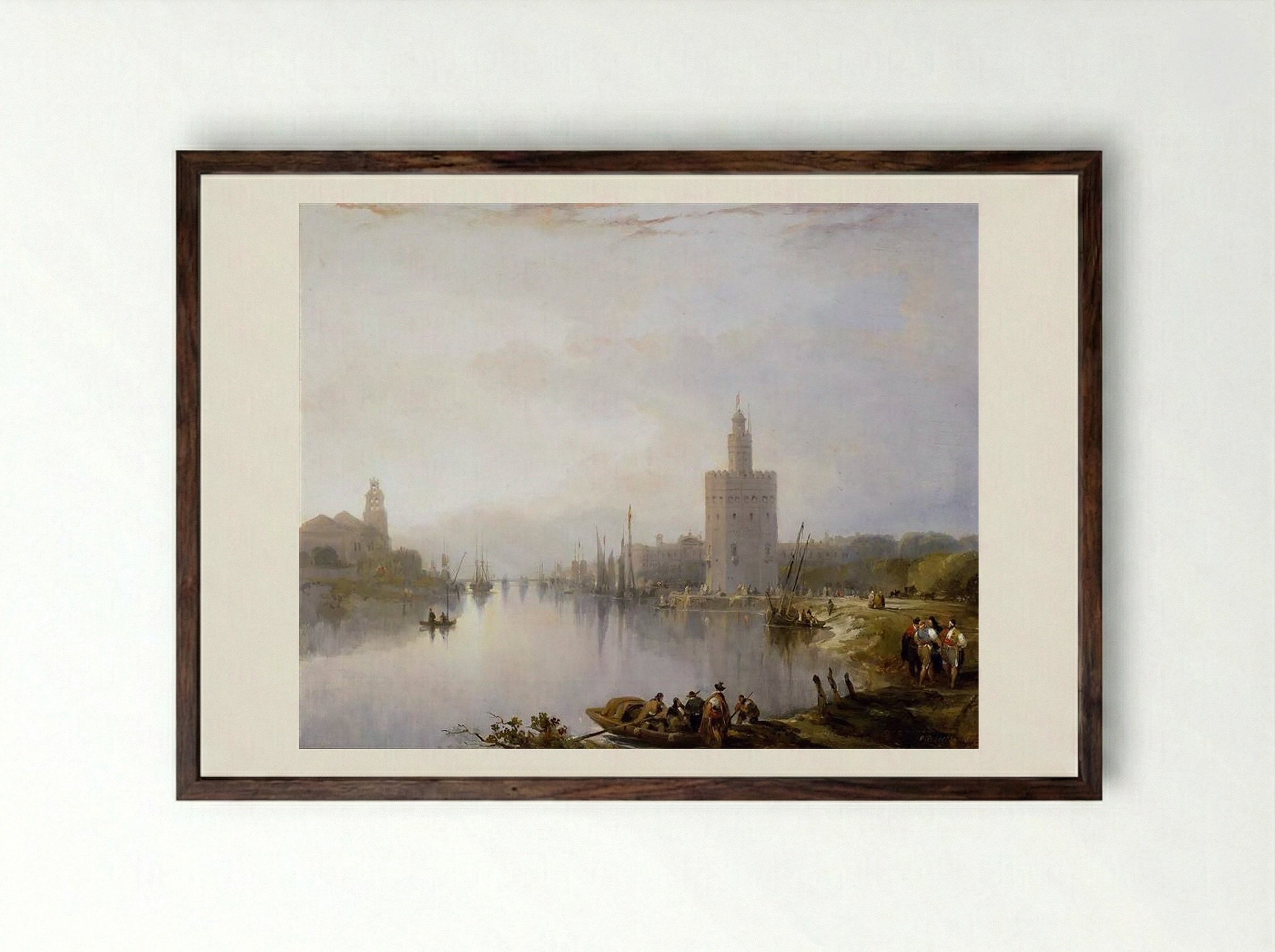 The Golden Tower - David Roberts - Framed Print Dark Wood