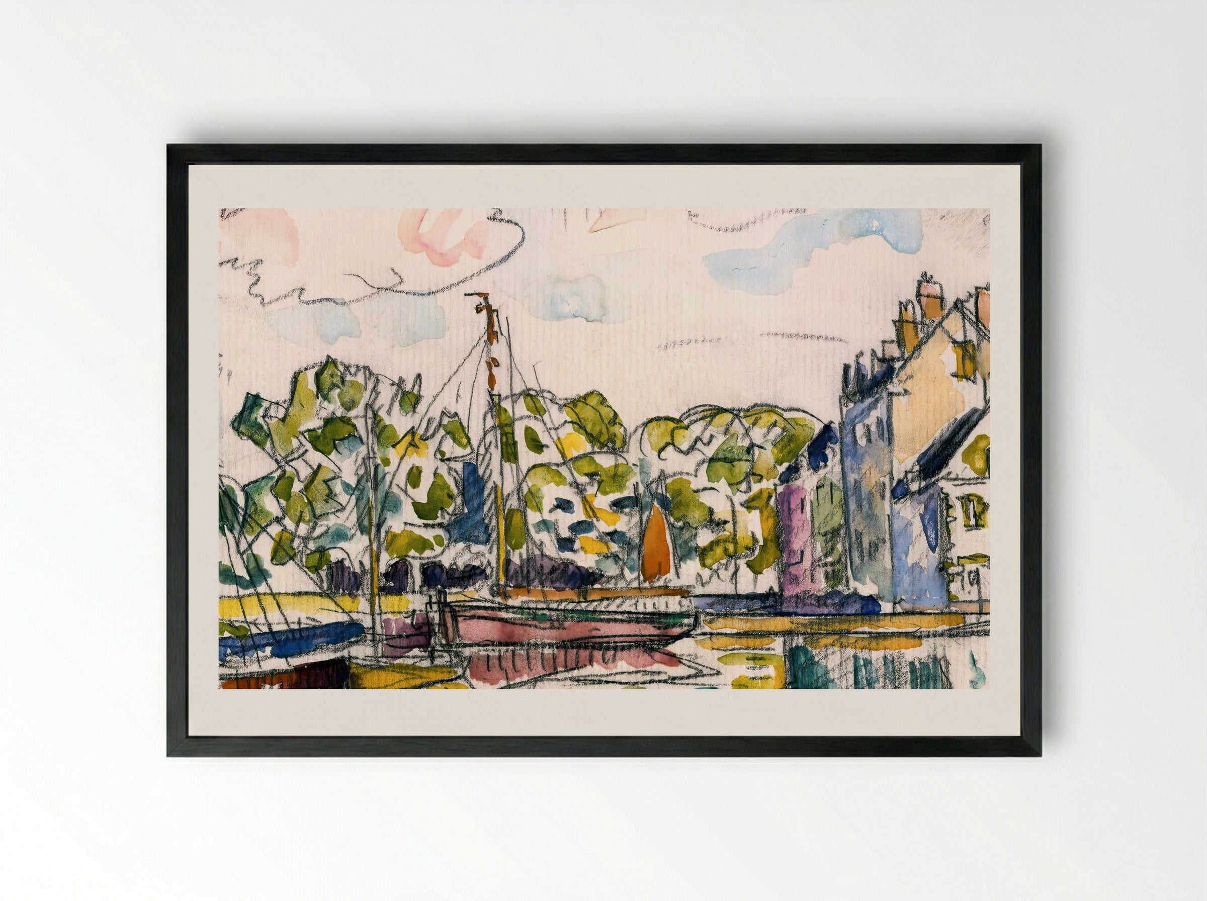 Le Croisic - Paul Signac - Framed Print Black