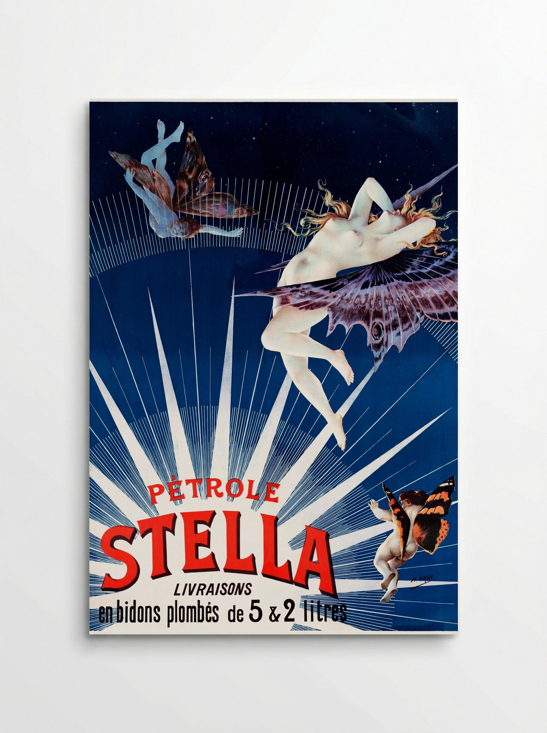 Pétrole Stella: Livraisons en bidons plombés de 5 & 2 litres - Henri Boulanger - Poster
