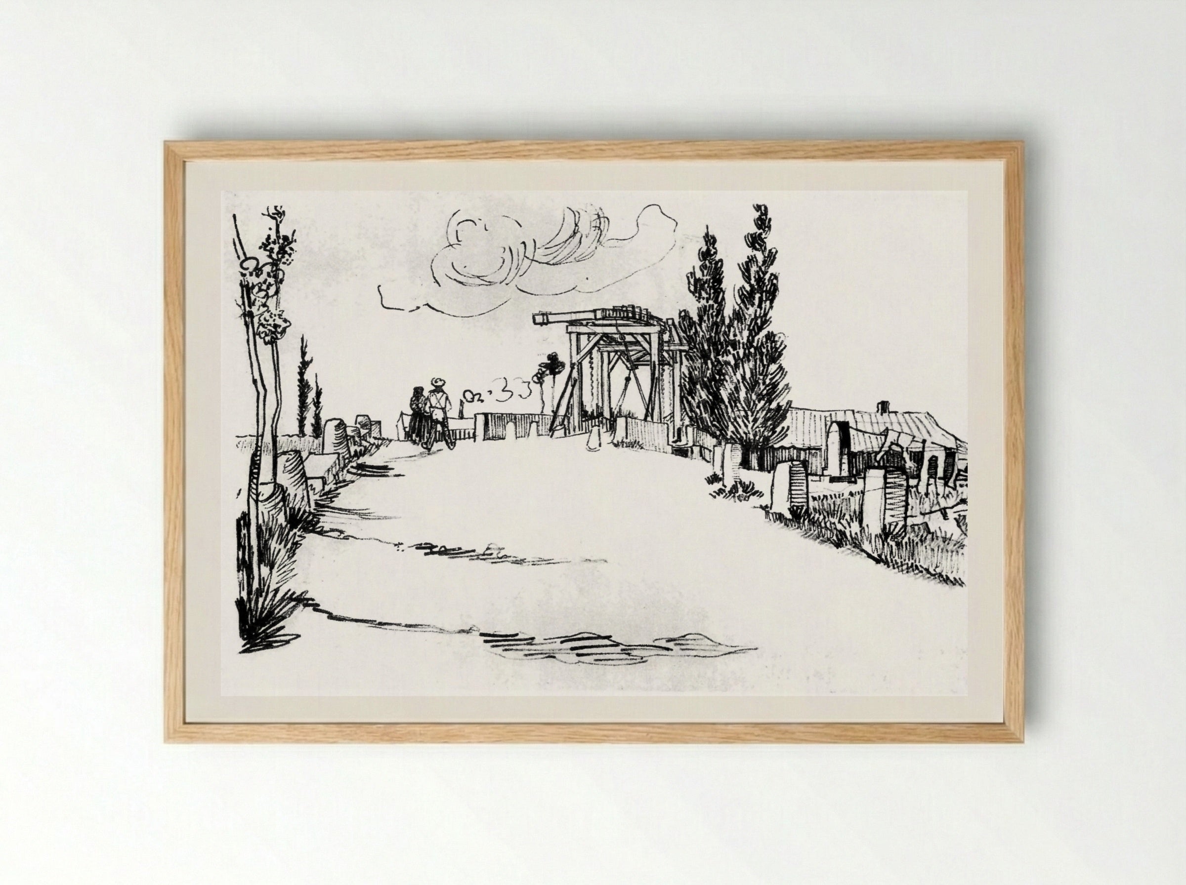 The Langlois Bridge at Arles - Vincent van Gogh - Framed Print Wood