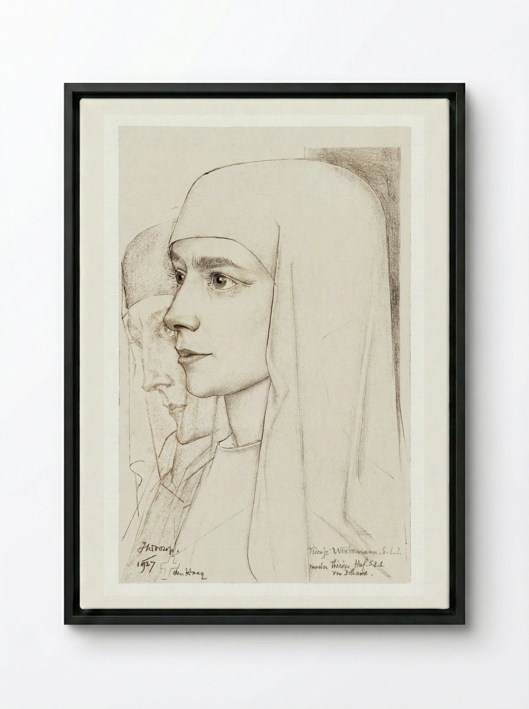 Portrait of Treesje Westermann - Jan Toorop - Framed Canvas Black