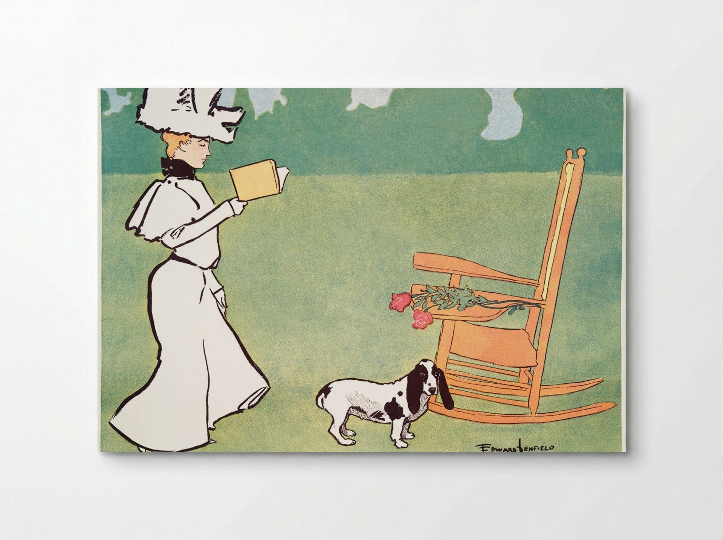 Woman Reading in the Garden - Edward Penfield - Poster